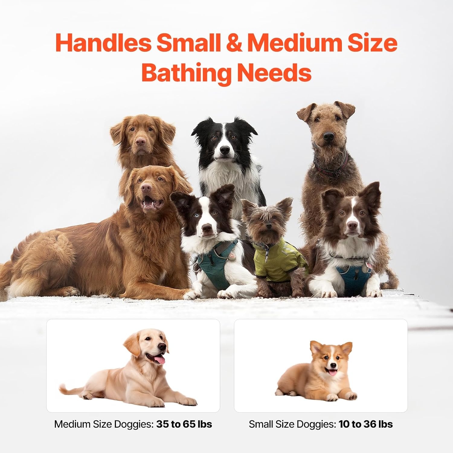 image:imageVEVOR Portable Dog Bathtub Elevated amp Foldable SpaceSaving Pet Shower Station with Efficient Drainage Bathing Tub for Washing amp Grooming Small and Medium Size Dogs and Cats Indoor amp Outdoor GreyLight Blue