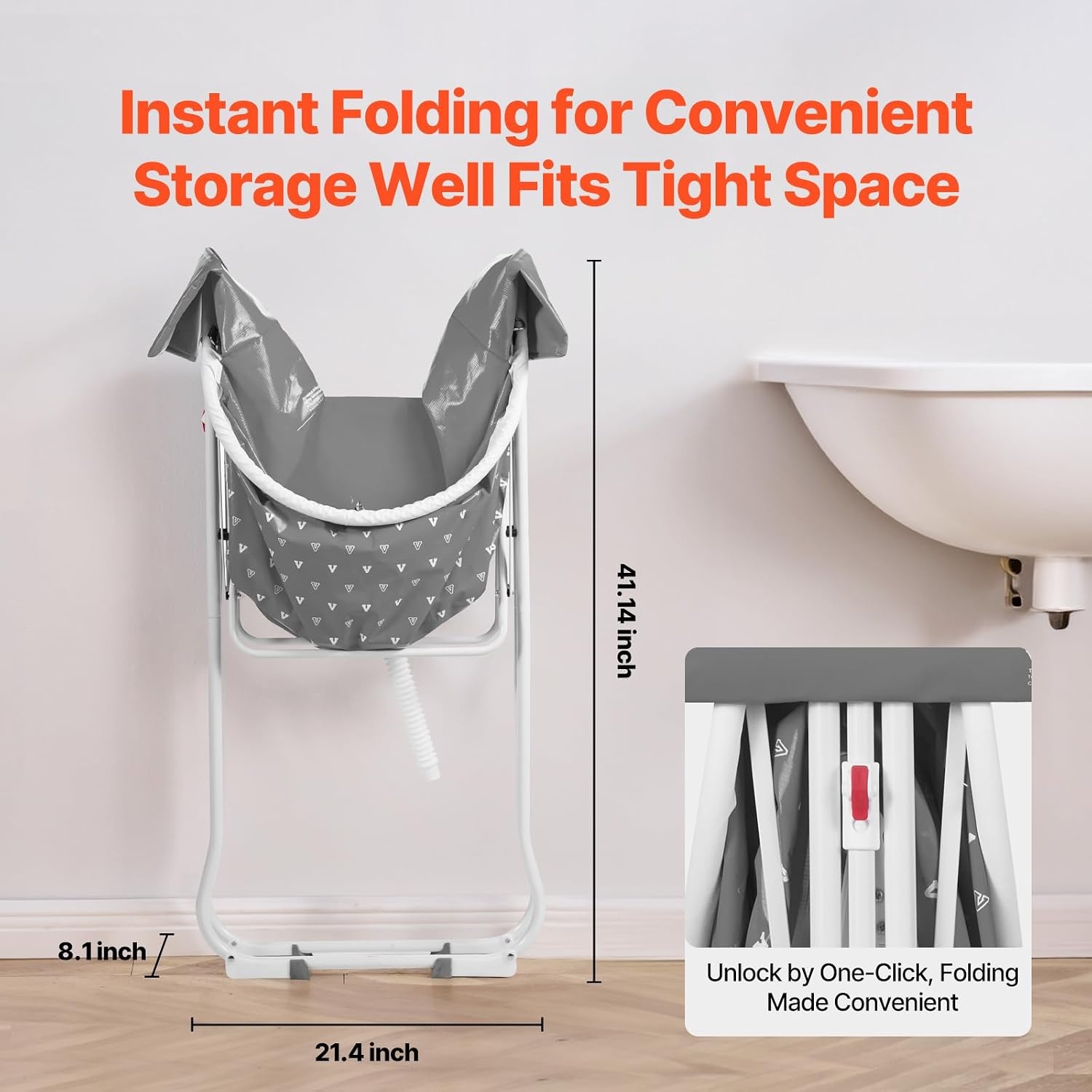 image:imageVEVOR Portable Dog Bathtub Elevated amp Foldable SpaceSaving Pet Shower Station with Efficient Drainage Bathing Tub for Washing amp Grooming Small and Medium Size Dogs and Cats Indoor amp Outdoor GreyLight Grey
