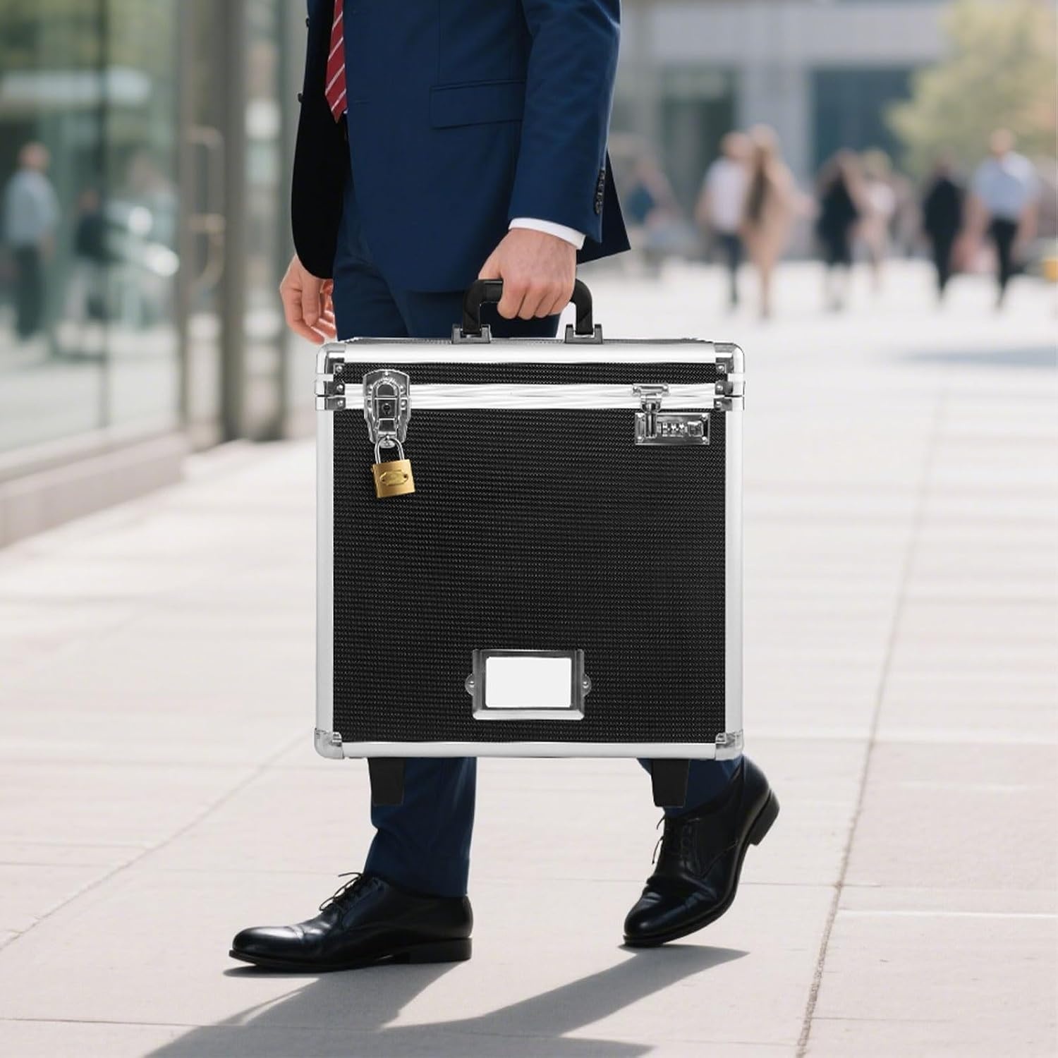image:imageVEVOR Portable File Storage Box 156 x 126 x 15 inch Internal Chest Size Locking Mobile Business Case with Telescopic Handle Hand pull File Case for Office Home Offices Hospitals Banks