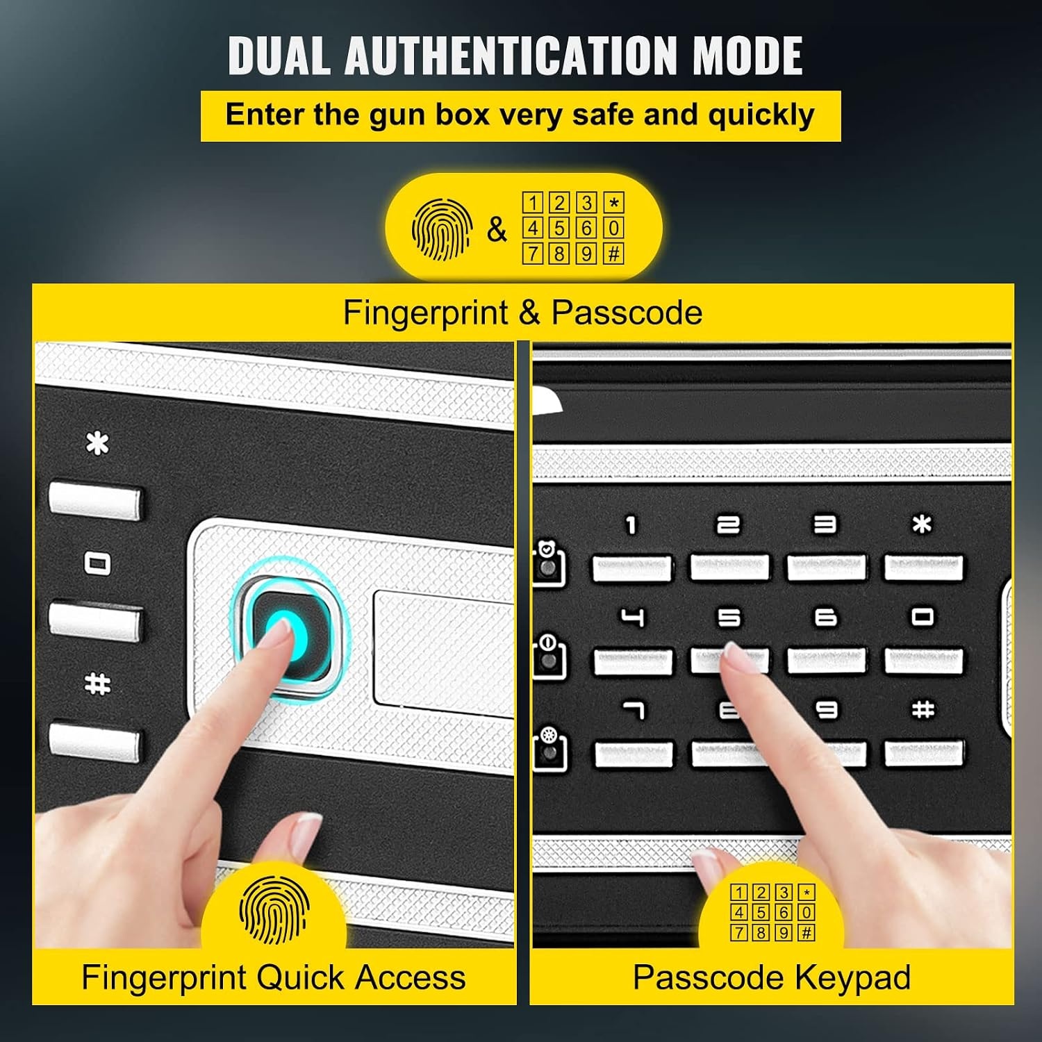 image:imageVEVOR Safe Box 21 CUFT Fingerprint Safe Box for Money w 2 Keys amp Digital Keypad Q235 Steel Fireproof Safe Box for Storing Cash Jewelry Pistols Documents Watches in Home amp Office amp Hotel08 cubic feet