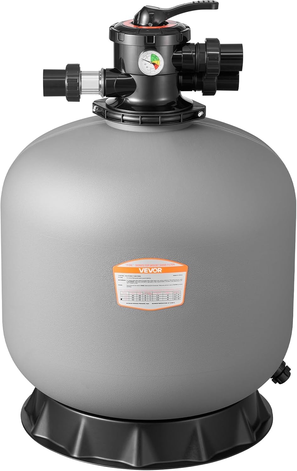 image:imageVEVOR Sand Filter 24Inch 65 GPM Above Inground Swimming Pool Sand Filter System with 7Way MultiPort Valve Backwash Rinse Recirculate Waste Winter Closed Modes for Above In Ground Pools24Inch  65 GPM