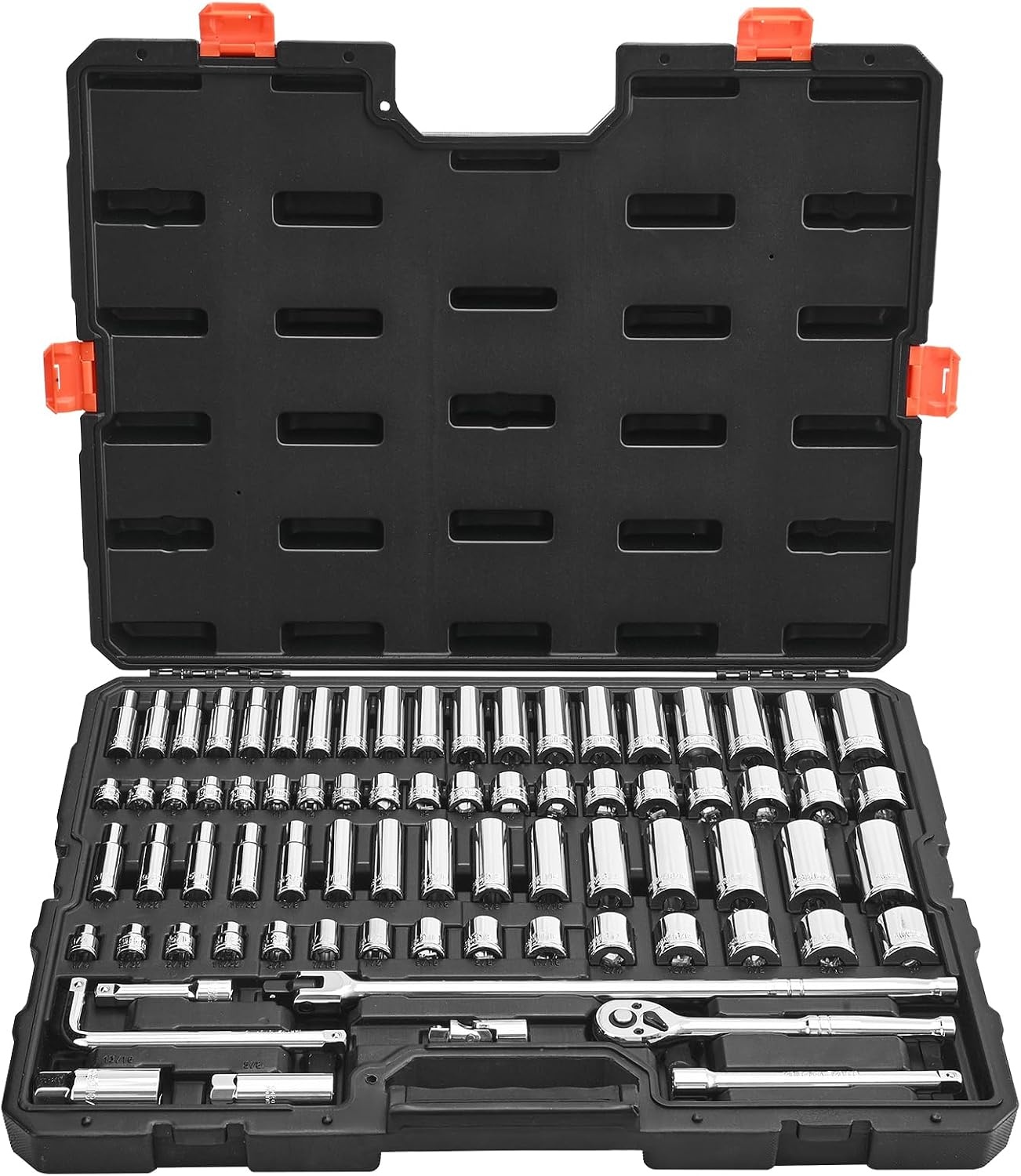image:imageVEVOR Socket Set 76 Pieces 38 inch Drive Socket and Ratchet Set SAE and Metric Deep and Shallow Mechanic Tool Kit with Accessories and Storage Case CRV Alloy Steel for Automotive Repair38