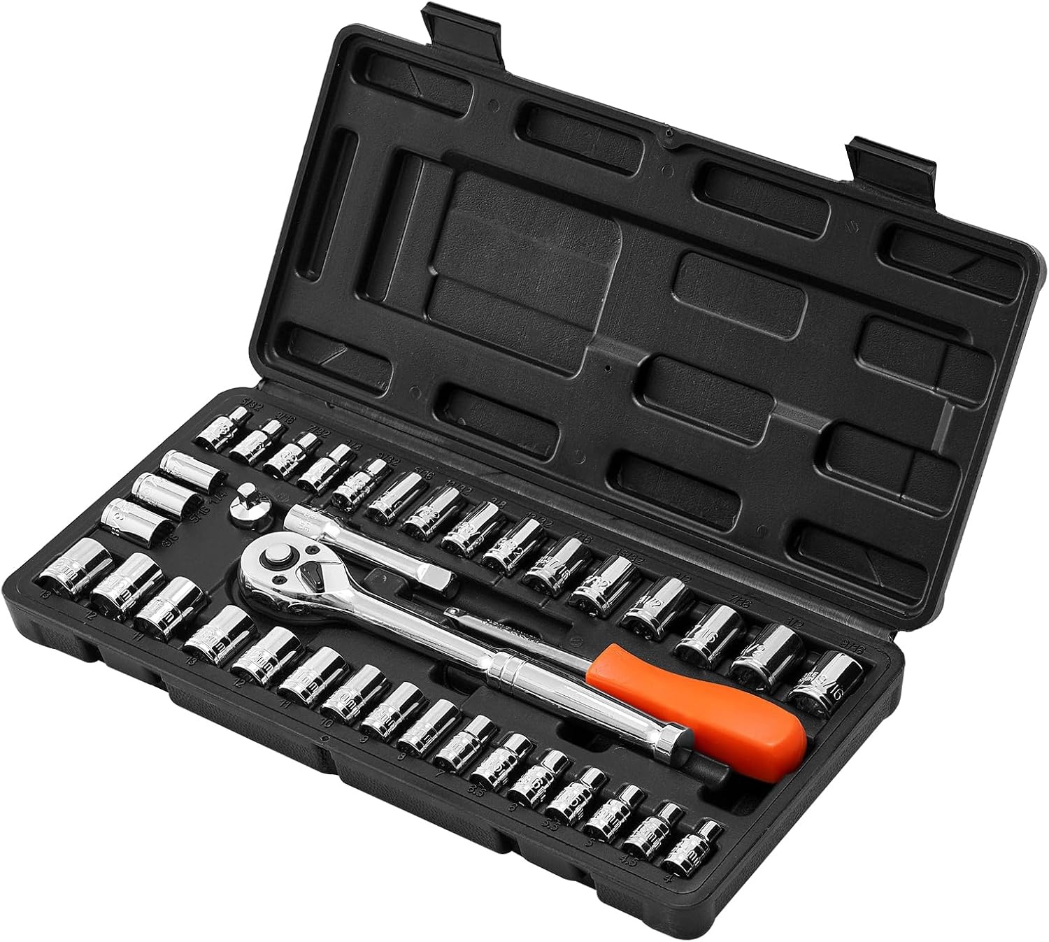 image:imageVEVOR Socket Set 76 Pieces 38 inch Drive Socket and Ratchet Set SAE and Metric Deep and Shallow Mechanic Tool Kit with Accessories and Storage Case CRV Alloy Steel for Automotive Repair1438
