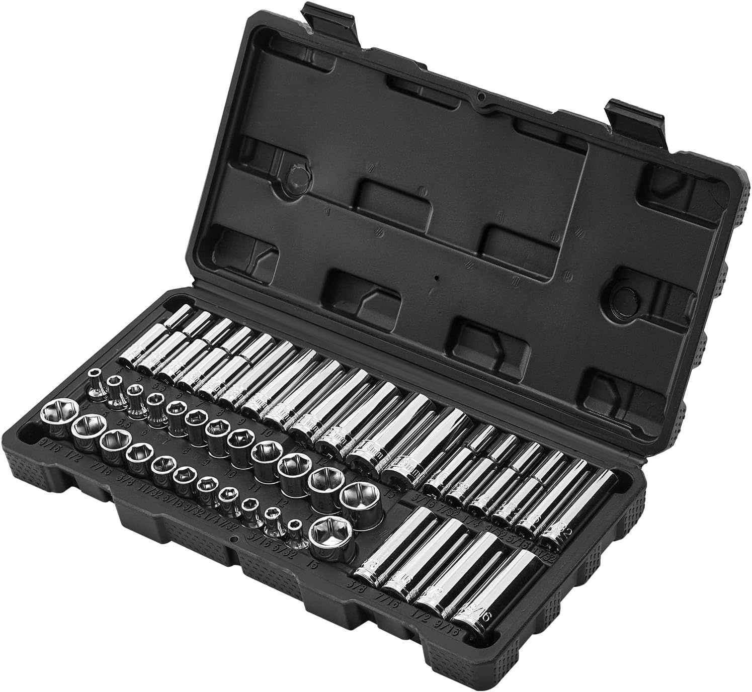 image:imageVEVOR Socket Set 76 Pieces 38 inch Drive Socket and Ratchet Set SAE and Metric Deep and Shallow Mechanic Tool Kit with Accessories and Storage Case CRV Alloy Steel for Automotive Repair14