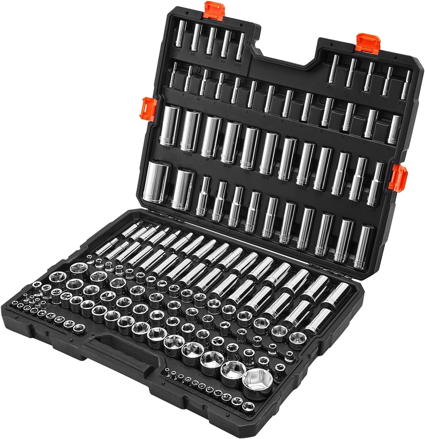 image:imageVEVOR Socket Set 76 Pieces 38 inch Drive Socket and Ratchet Set SAE and Metric Deep and Shallow Mechanic Tool Kit with Accessories and Storage Case CRV Alloy Steel for Automotive Repair143812