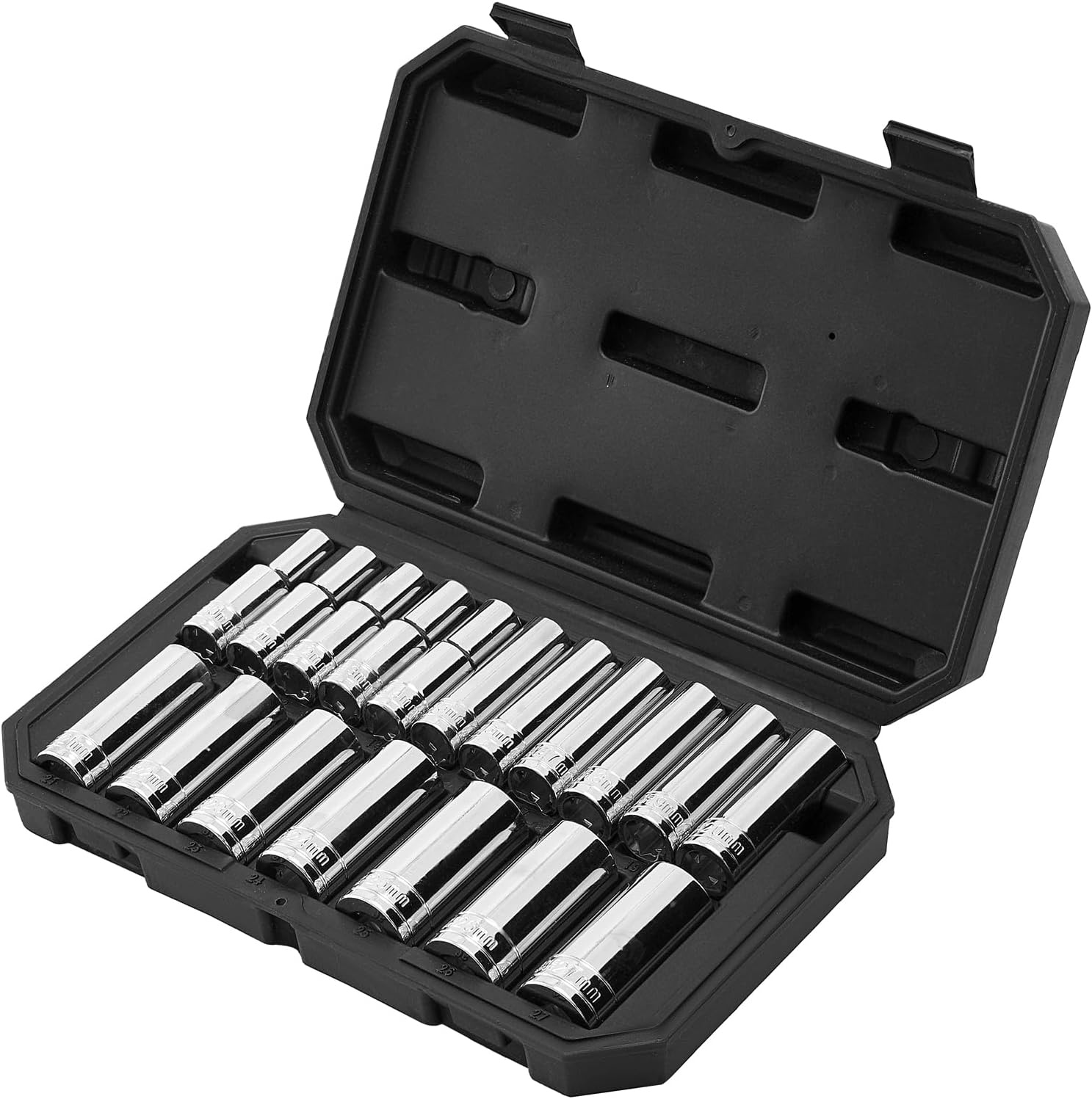 image:imageVEVOR Socket Set 76 Pieces 38 inch Drive Socket and Ratchet Set SAE and Metric Deep and Shallow Mechanic Tool Kit with Accessories and Storage Case CRV Alloy Steel for Automotive Repair12