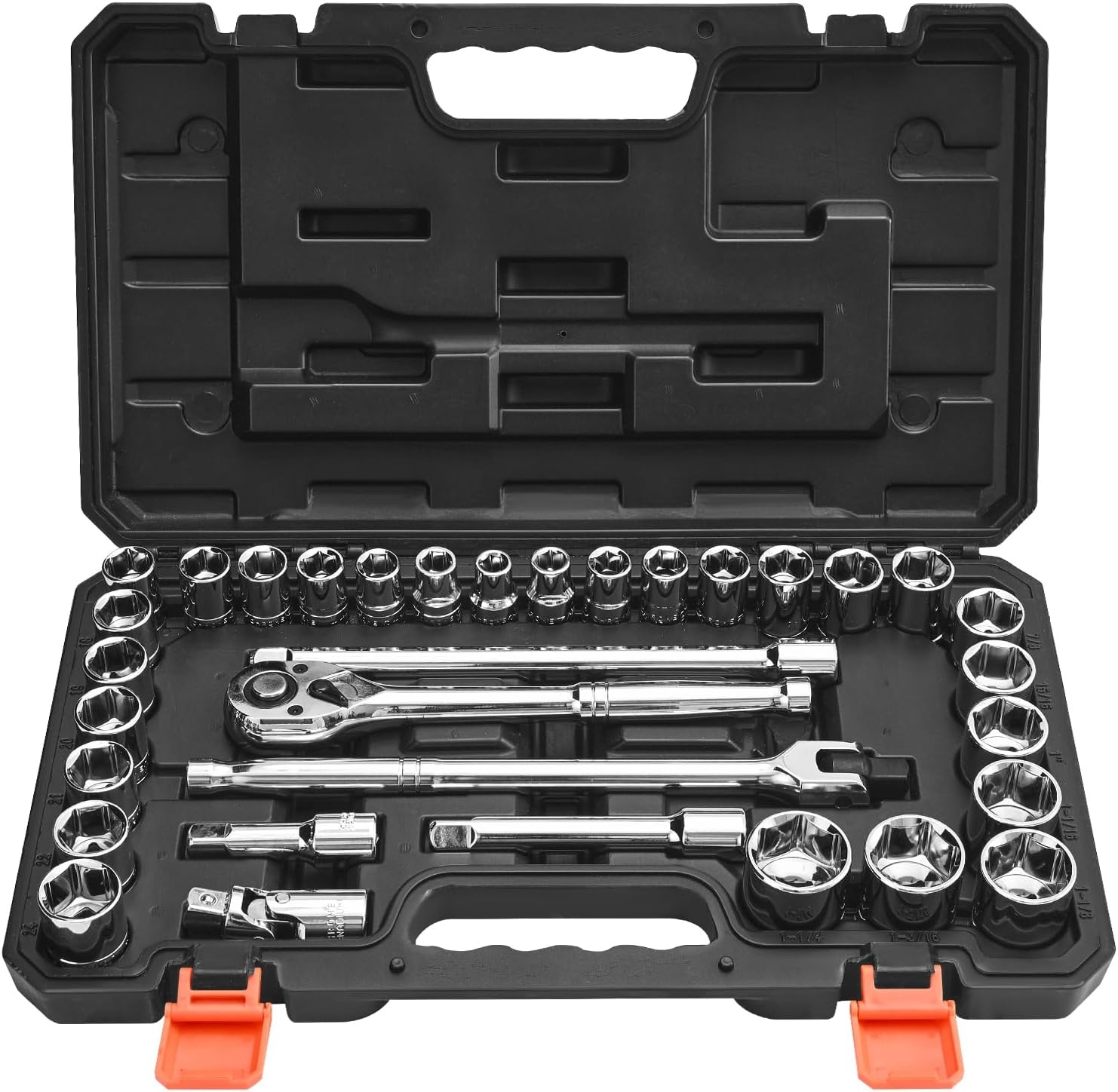 image:imageVEVOR Socket Set 76 Pieces 38 inch Drive Socket and Ratchet Set SAE and Metric Deep and Shallow Mechanic Tool Kit with Accessories and Storage Case CRV Alloy Steel for Automotive Repair12