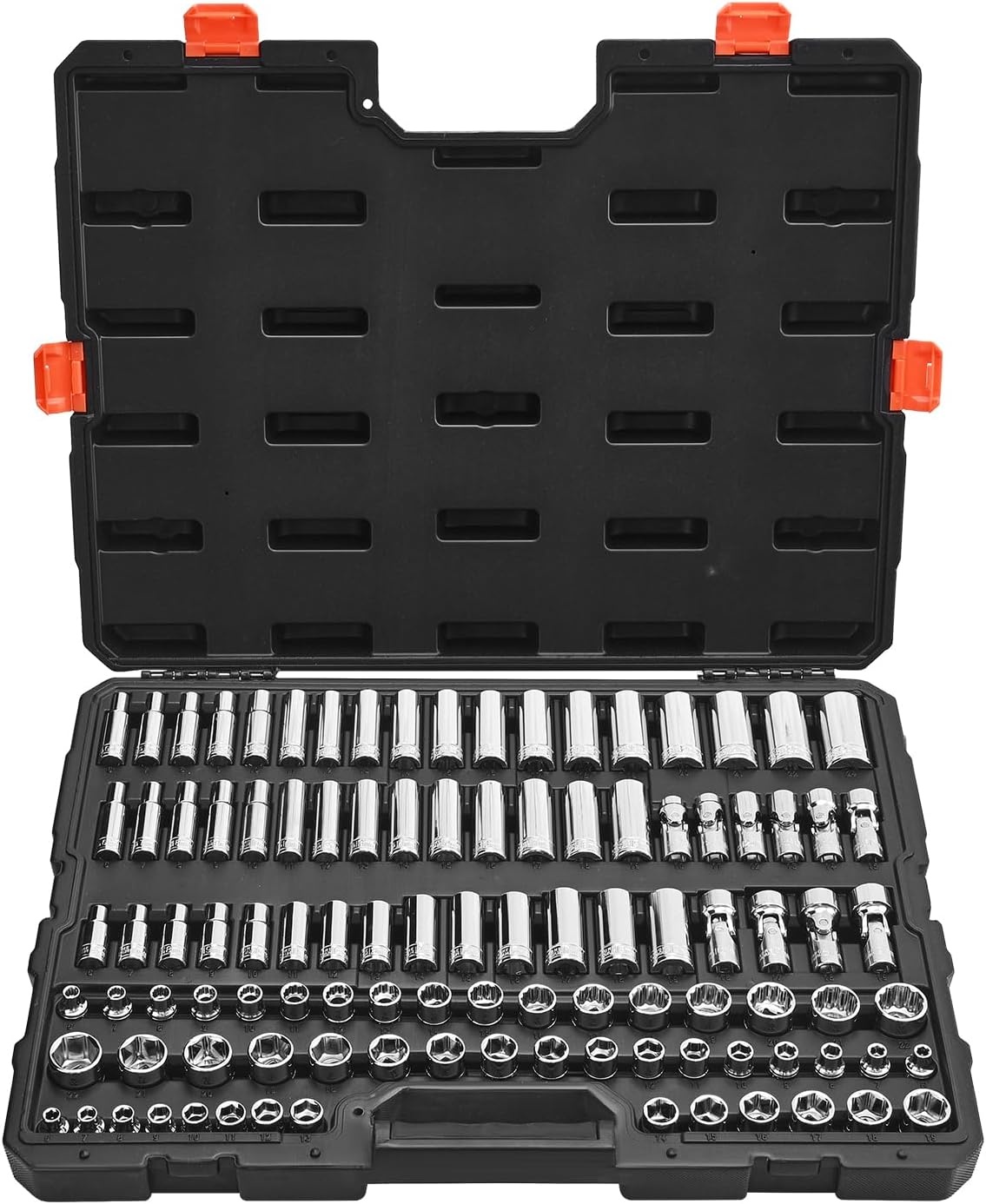 image:imageVEVOR Socket Set 76 Pieces 38 inch Drive Socket and Ratchet Set SAE and Metric Deep and Shallow Mechanic Tool Kit with Accessories and Storage Case CRV Alloy Steel for Automotive Repair38