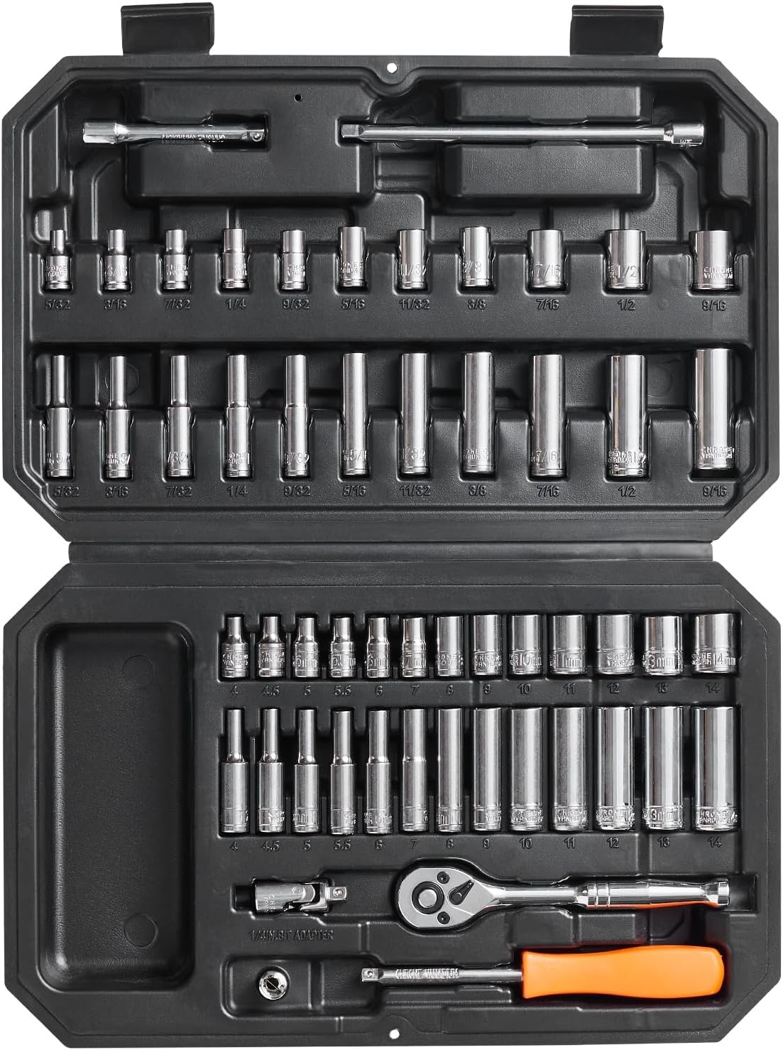 image:imageVEVOR Socket Set 76 Pieces 38 inch Drive Socket and Ratchet Set SAE and Metric Deep and Shallow Mechanic Tool Kit with Accessories and Storage Case CRV Alloy Steel for Automotive Repair14