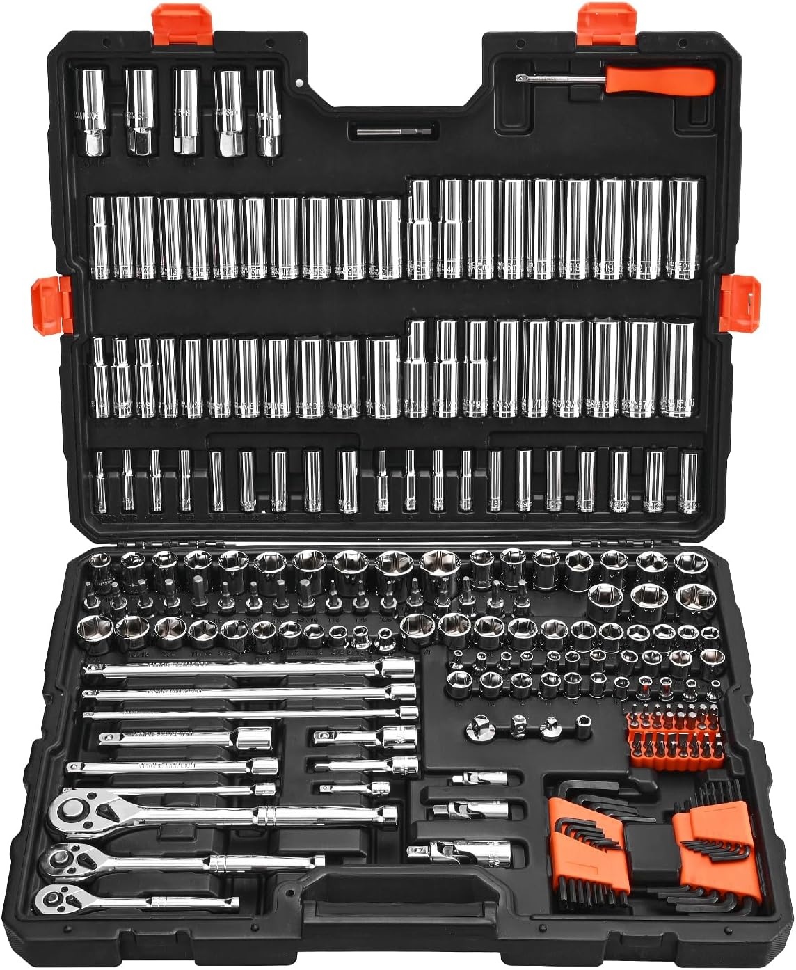 image:imageVEVOR Socket Set 76 Pieces 38 inch Drive Socket and Ratchet Set SAE and Metric Deep and Shallow Mechanic Tool Kit with Accessories and Storage Case CRV Alloy Steel for Automotive Repair143812