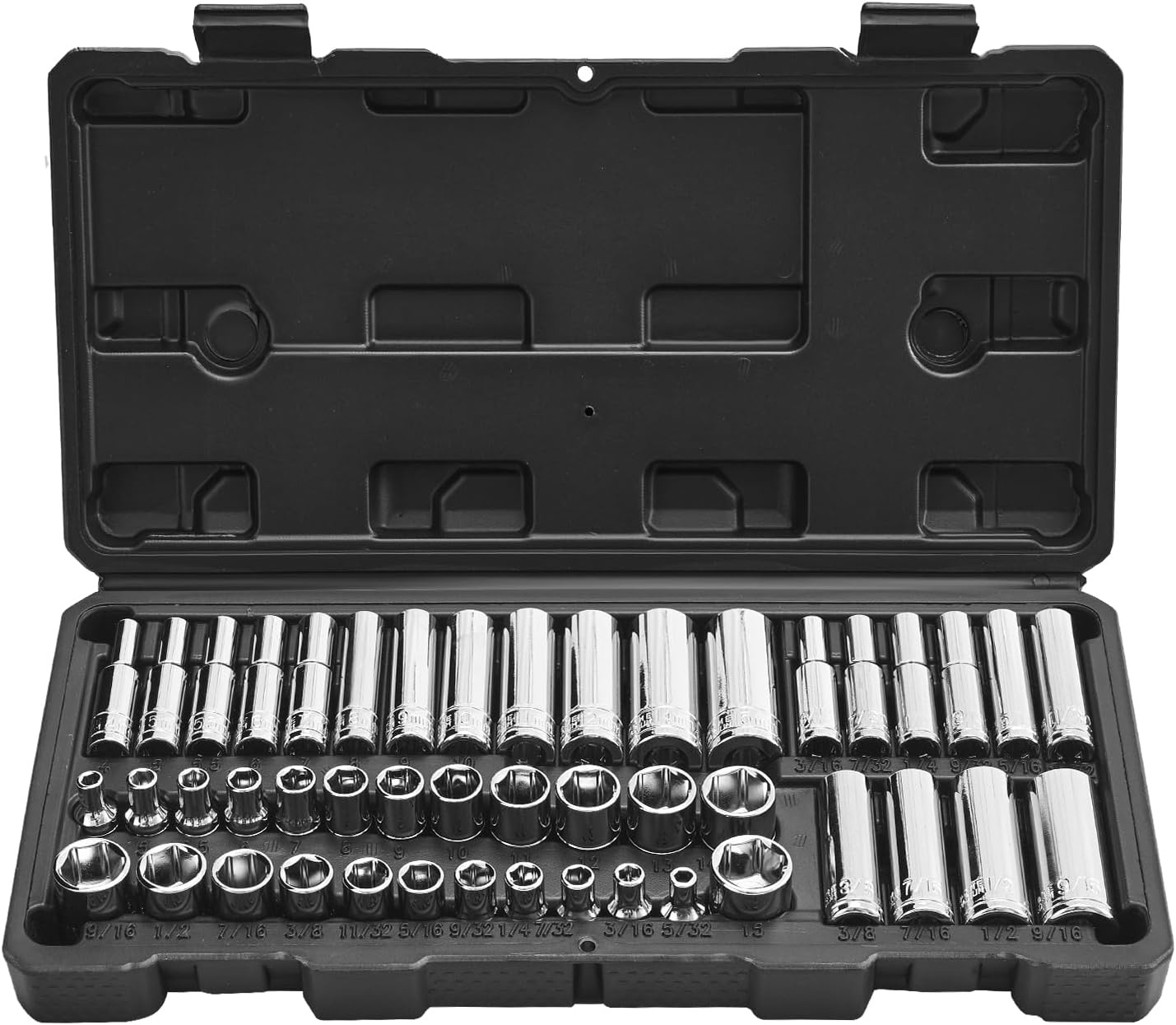 image:imageVEVOR Socket Set 76 Pieces 38 inch Drive Socket and Ratchet Set SAE and Metric Deep and Shallow Mechanic Tool Kit with Accessories and Storage Case CRV Alloy Steel for Automotive Repair14