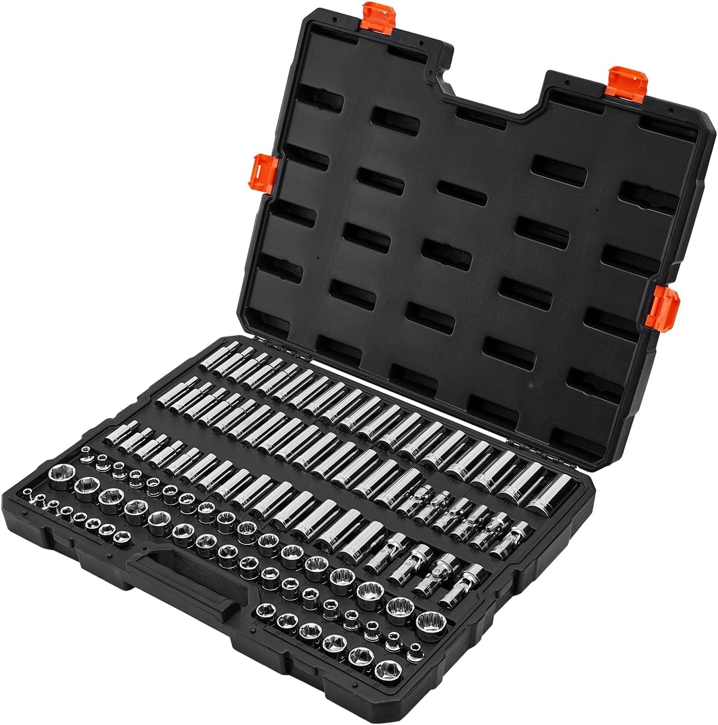 image:imageVEVOR Socket Set 76 Pieces 38 inch Drive Socket and Ratchet Set SAE and Metric Deep and Shallow Mechanic Tool Kit with Accessories and Storage Case CRV Alloy Steel for Automotive Repair38