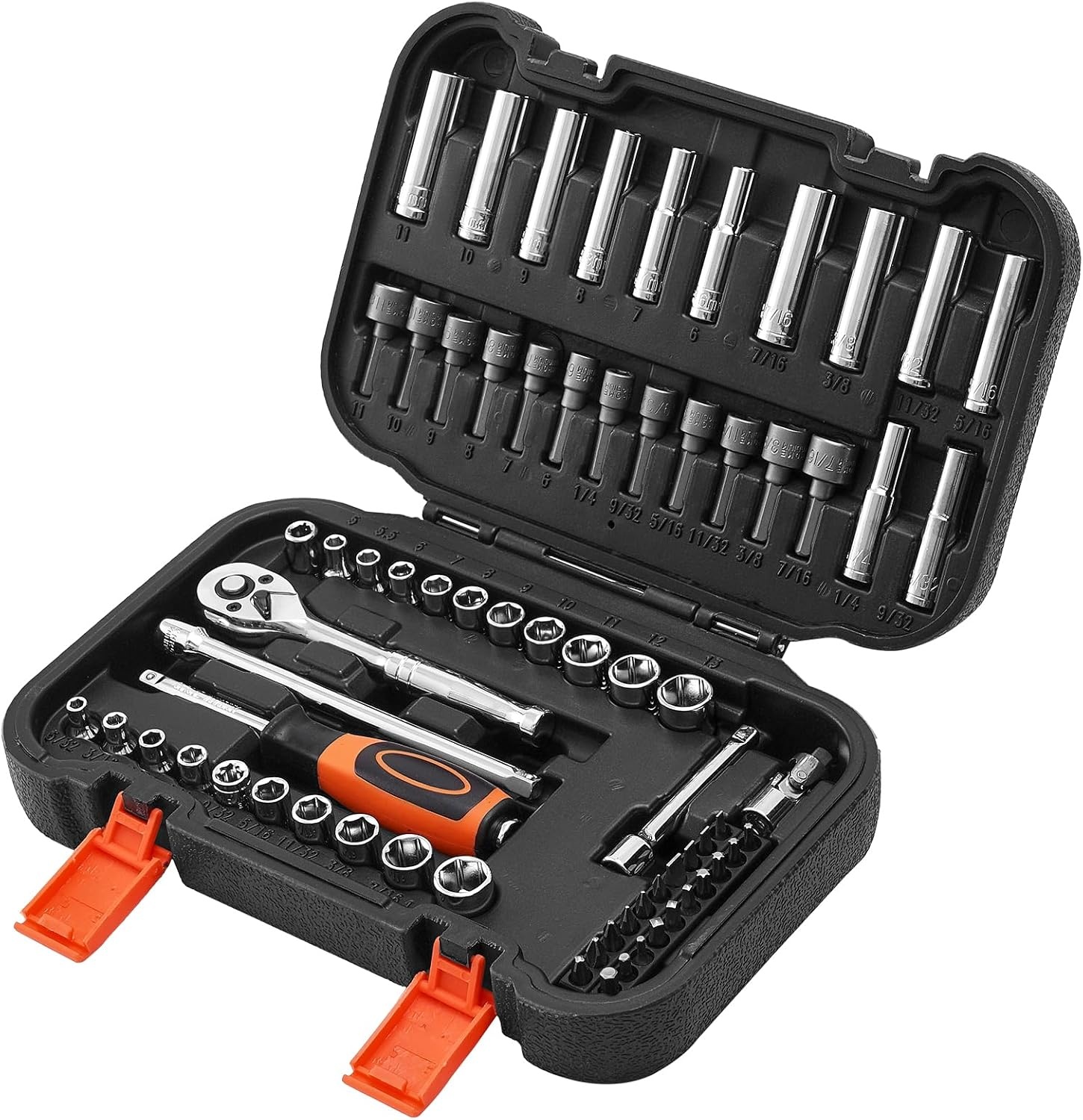 image:imageVEVOR Socket Set 76 Pieces 38 inch Drive Socket and Ratchet Set SAE and Metric Deep and Shallow Mechanic Tool Kit with Accessories and Storage Case CRV Alloy Steel for Automotive Repair14