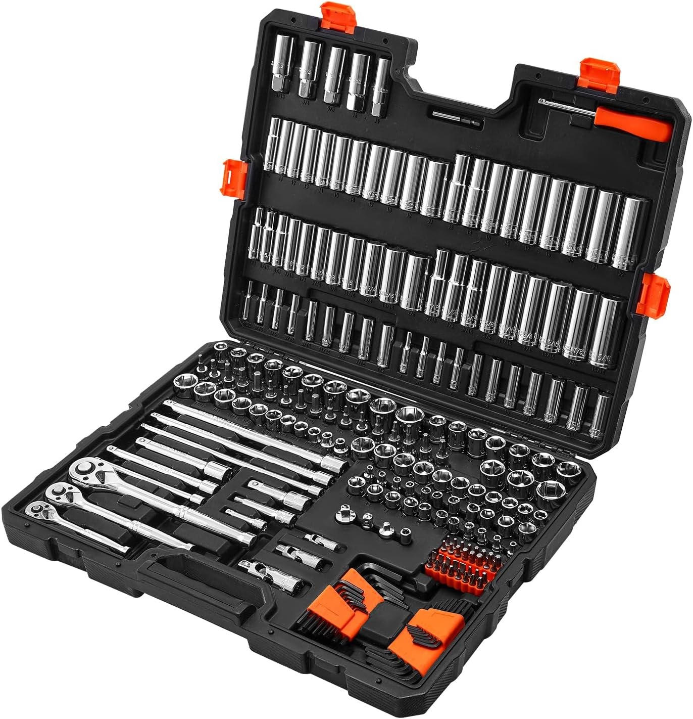 image:imageVEVOR Socket Set 76 Pieces 38 inch Drive Socket and Ratchet Set SAE and Metric Deep and Shallow Mechanic Tool Kit with Accessories and Storage Case CRV Alloy Steel for Automotive Repair143812