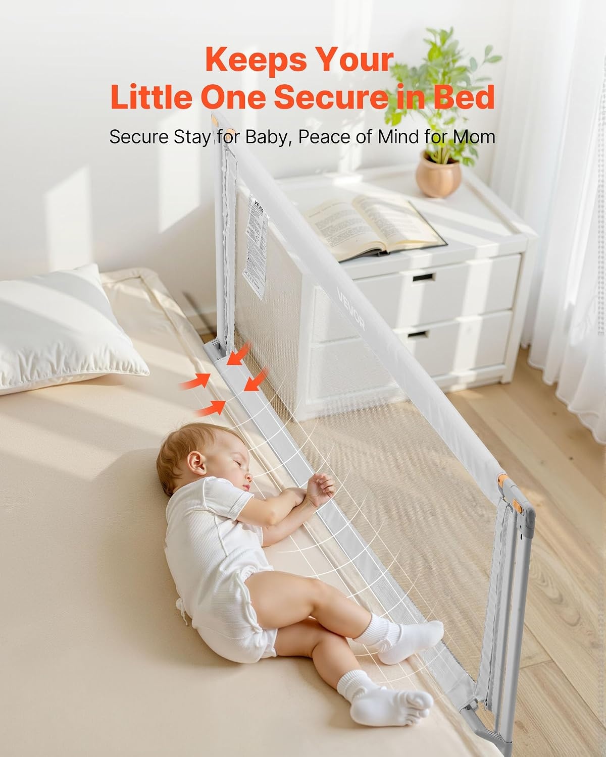 image:imageVEVOR Toddler Bed Rail Kids Beds Guard Rail with Reinforced Iron Pipe and Oxford Cloth Adjustable Height Bed Side Railing Portable Guard Bumper Barrier for Crib Bunk 5906 x 3504 in 1 Piece5906 x 3504 in