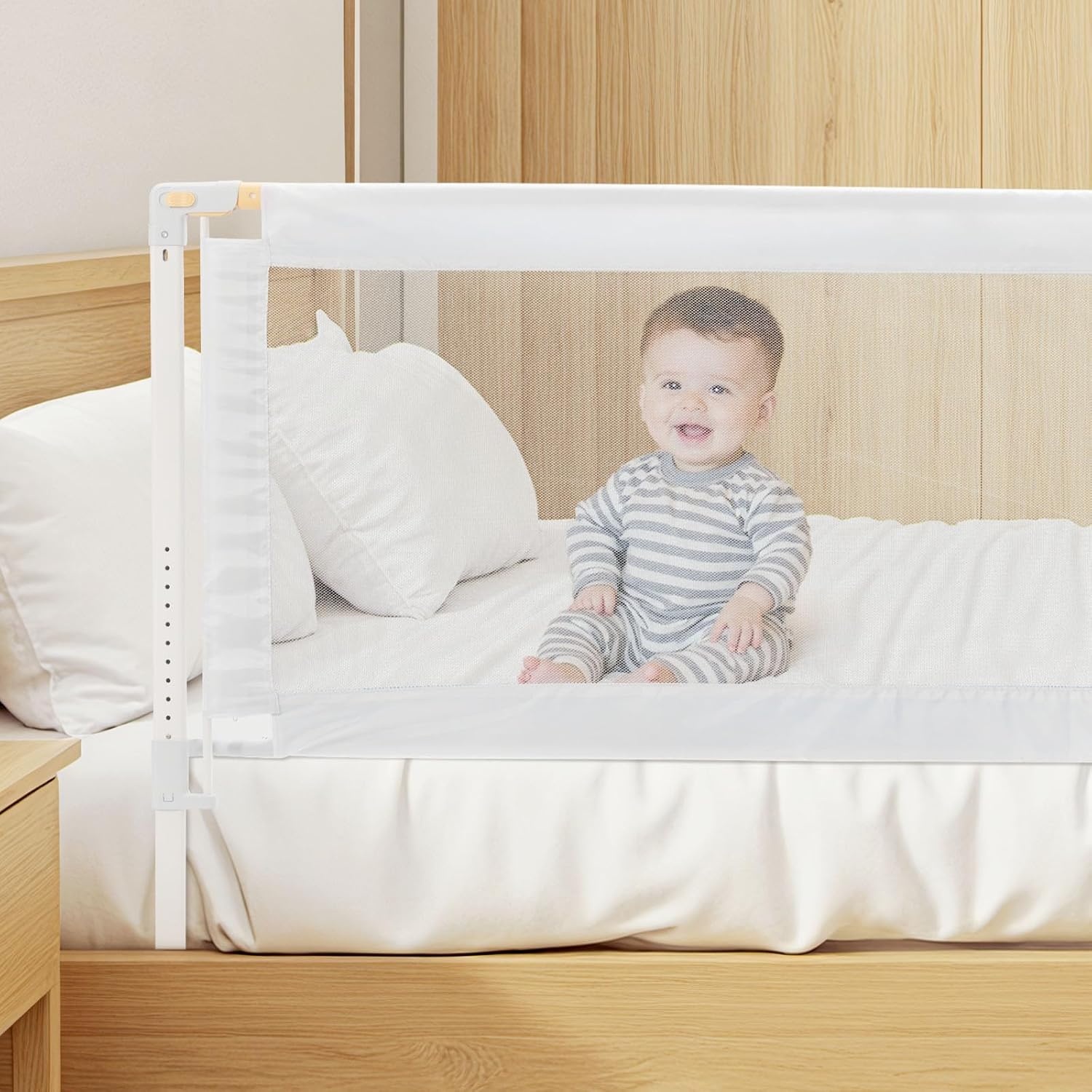 image:imageVEVOR Toddler Bed Rail Kids Beds Guard Rail with Reinforced Iron Pipe and Oxford Cloth Adjustable Height Bed Side Railing Portable Guard Bumper Barrier for Crib Bunk 5906 x 3504 in 1 Piece5906 x 3504 in