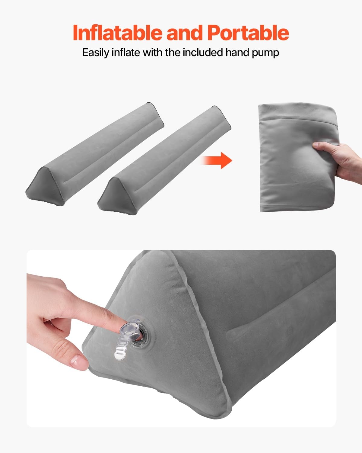 image:imageVEVOR Toddlers Bed Bumper 56inch NonSlip Bed Rail Bumper HighRebound Foam Bedrail Guard for Toddlers with MachineWashable Cover for Twin Full Queen amp King Beds Lightweight and TravelFriendlyNonSlip Flocking