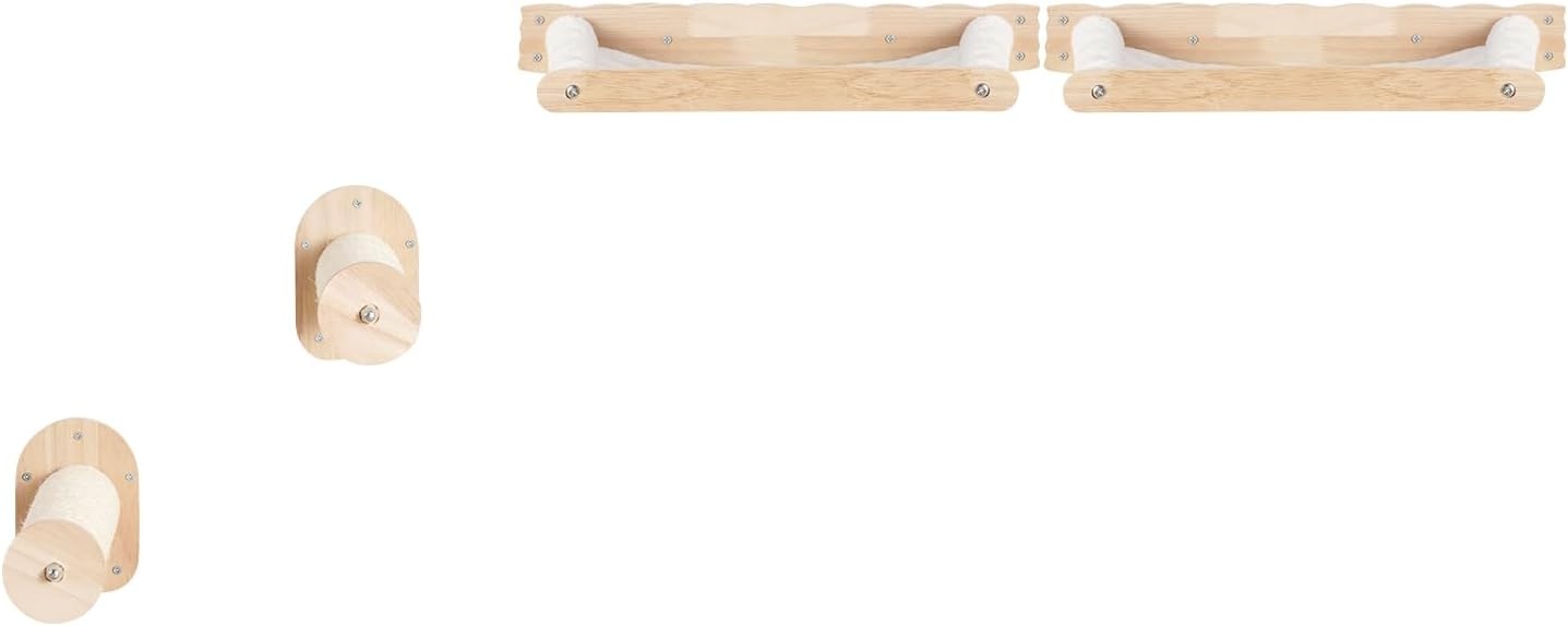 image:imageVEVOR Wall Mounted Cat Shelves Cat Wall Shelves and Perches with Jumping Boards Cat Beds Hammocks amp Cat Tree Cat Furniture and Shelves up to 40 lbs for Sleeping Playing Climbing Set of 9Free