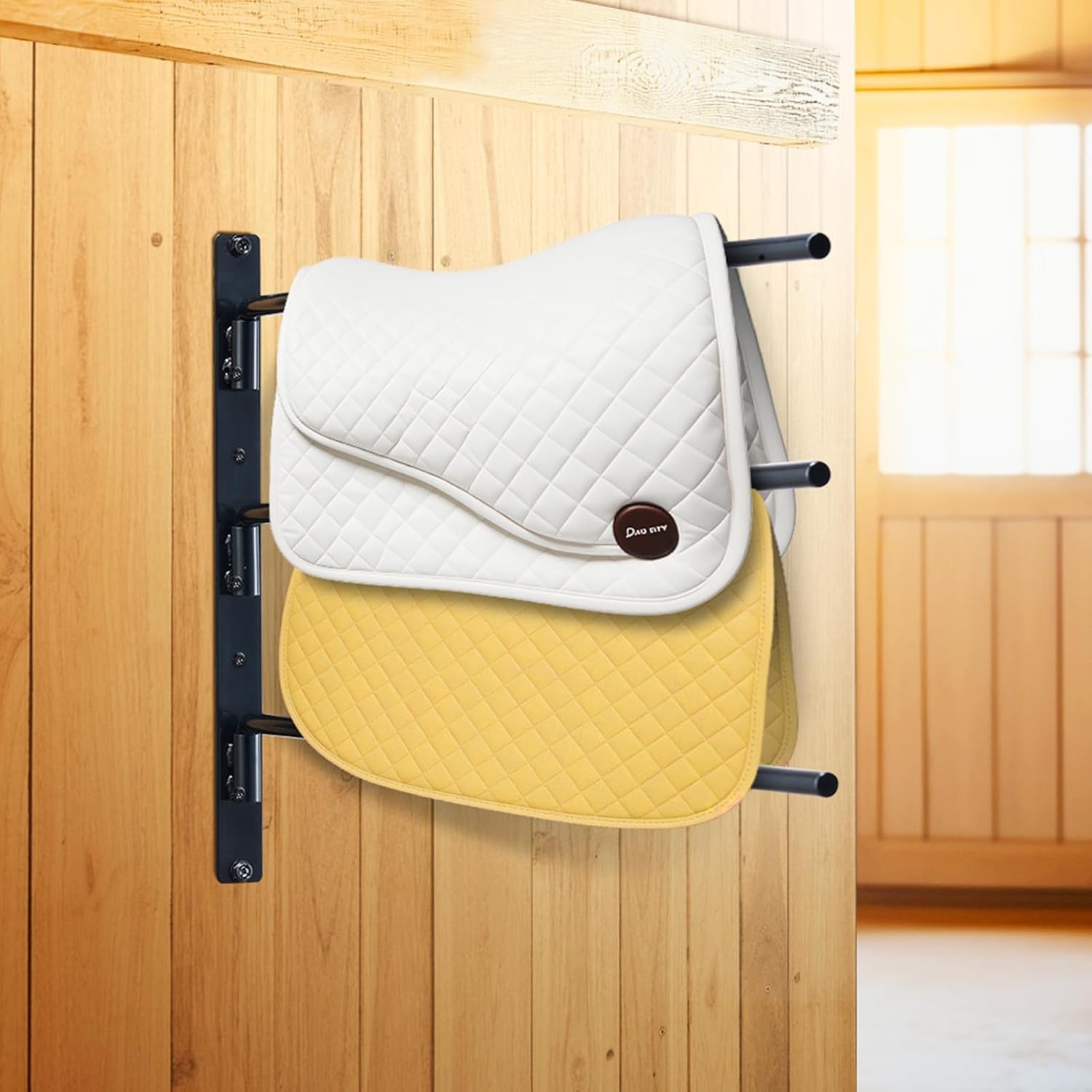 image:imageVEVOR Wall Mounted Saddle Rack 309 x 299 x 55 in Swing Out Saddle Holder Six Tiers Horse Saddle Stand Space Saving Horse Pad and Blanket Rack for Tack Room Organization Trailer Accessories3 Tiers2 Packs