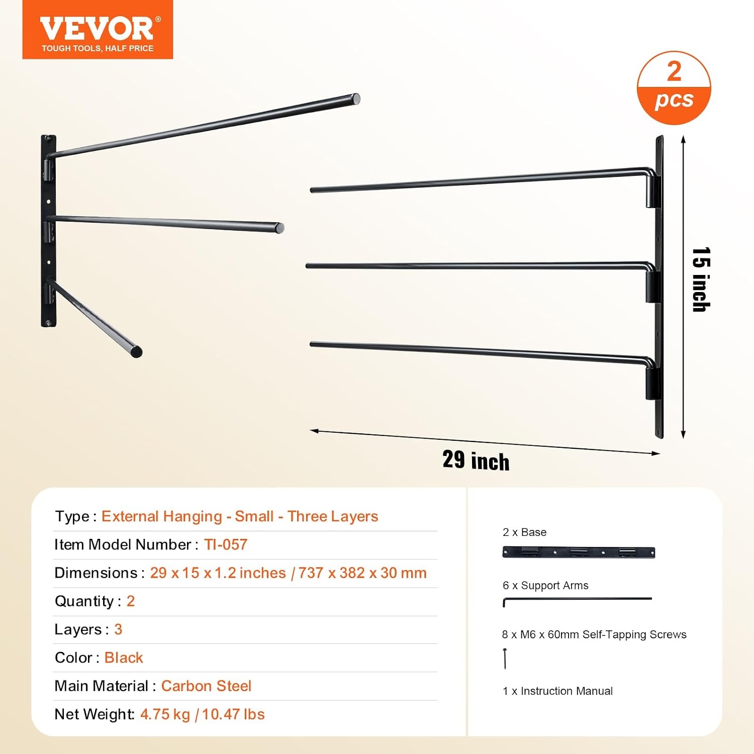 image:imageVEVOR Wall Mounted Saddle Rack 309 x 299 x 55 in Swing Out Saddle Holder Six Tiers Horse Saddle Stand Space Saving Horse Pad and Blanket Rack for Tack Room Organization Trailer Accessories3 Tiers2 Packs