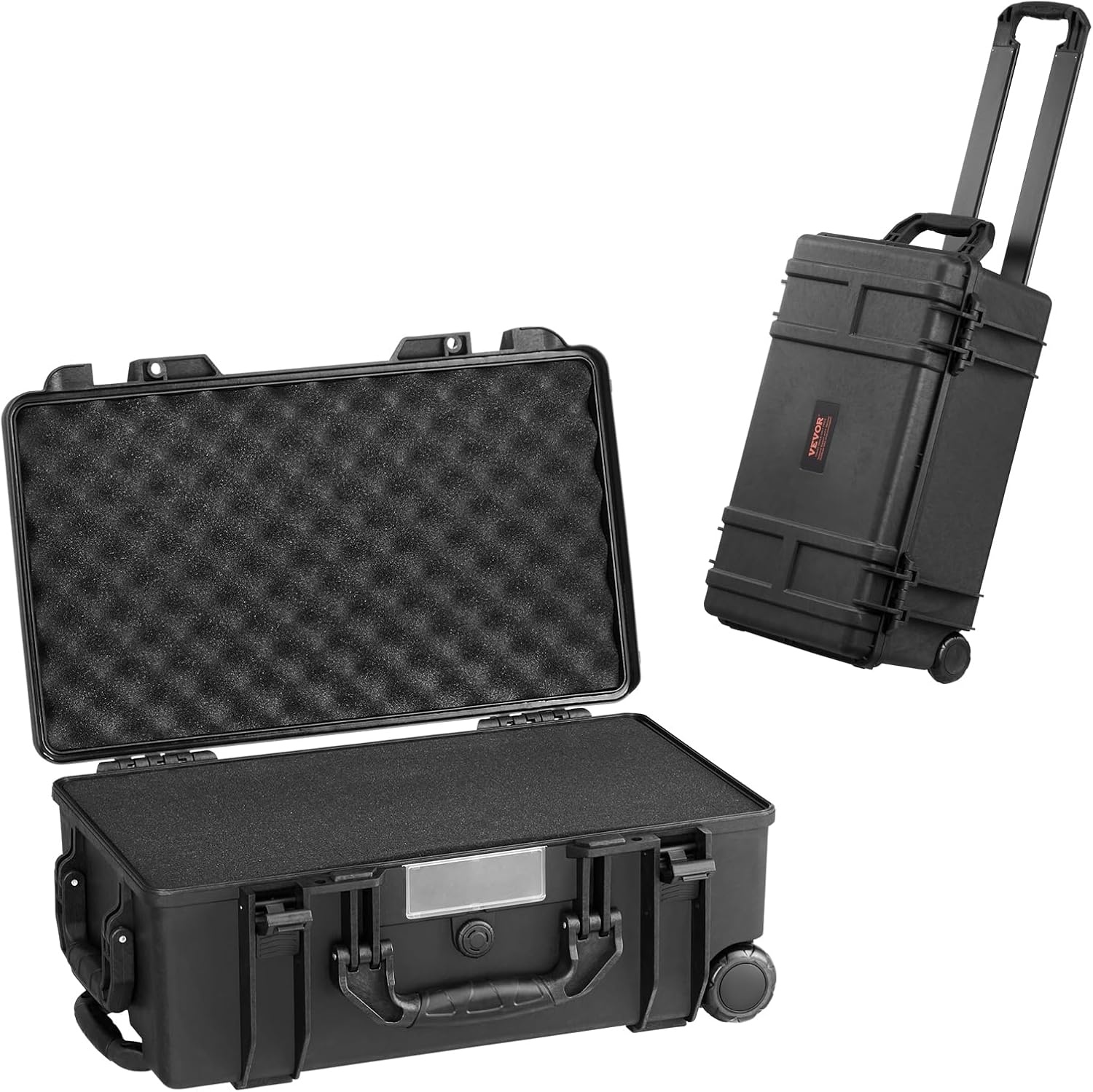 image:imageVEVOR Weatherproof Hard Case Heavy Duty Protective Dry Box with Precut Foam Retractable Pull Handles for Travel Hunting Military Tactical IP67 Waterproof Case for Cameras1496x1181x551Black
