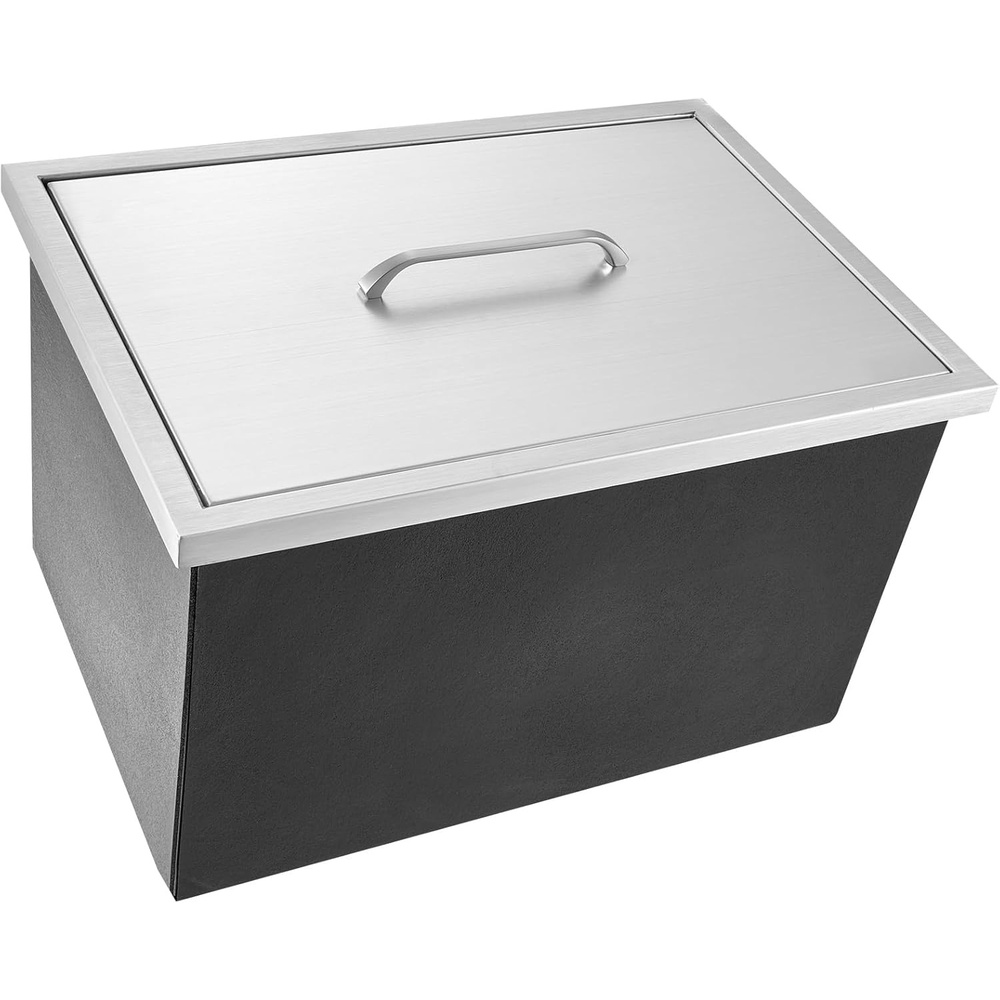 image:imageHappybuy Drop in Ice Chest 18L x 12W x 145H Inch Stainless Steel Ice Cooler with Sliding Cover Drop in Ice Bin Included DrainPipe and Drain Plug for Cold Wine Beer20 x 13 x 12 Inch