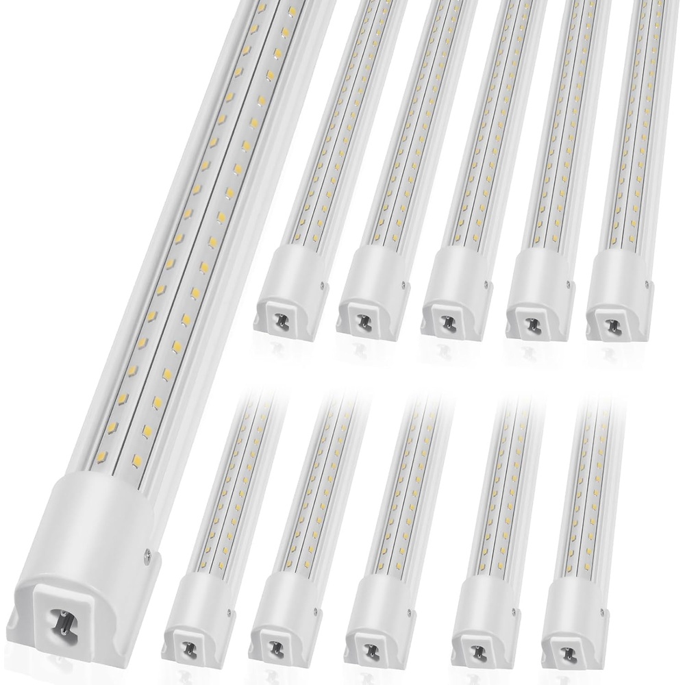 image:imageVEVOR 10 Pack LED Shop Light 8 FT 80W Linkable Shop Light Fixture 11000 LM Ceiling Lights 59 in Power Cords with ONOFF Switch 48 in Connector Cables for Garage Warehouse Home Workkshop and Office4 FT