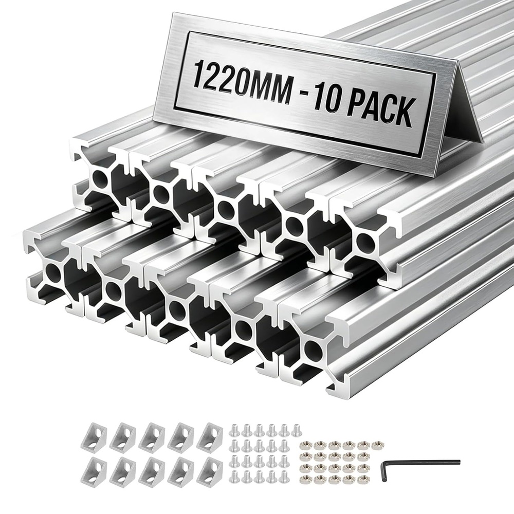 image:imageVEVOR 10PCS 394in 1000mm T Slot 2020 Aluminum Extrusion Profile European Standard Anodized Linear Rail HighStrength Extruded Aluminum Rail for 3D Printer CNC Machine DIY Laser Engraving BlackSilver