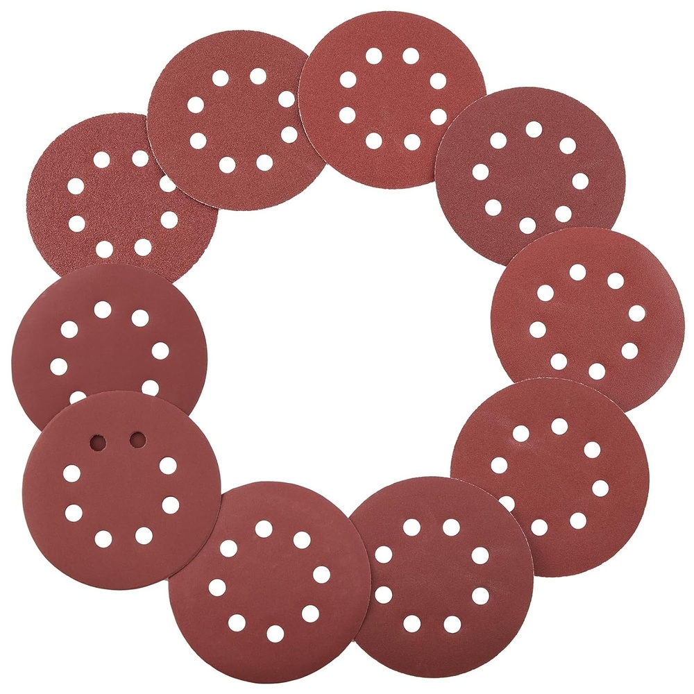 image:imageVEVOR 150 PCS 5 Inch Sanding Discs Set 8Hole Round Hook and Loop Sandpaper for Orbital Sander 10 Grits Include 60 80 100 120 150180 240 320 400 600 Grit for Metal Wood Car Sanding