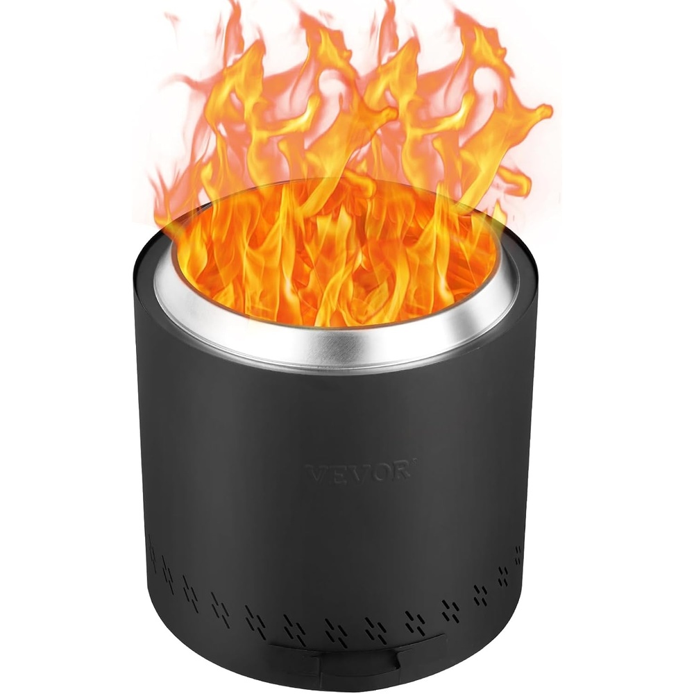 image:imageVEVOR 158 inch Smokeless Fire Pit Stove Bonfire Wood Burning Fireplaces with Removable Ash Pan SUS430 Stainless Steel Inner Portable Outdoor Firepitfor Outdoor Patio Camping High 154 inch158 inch
