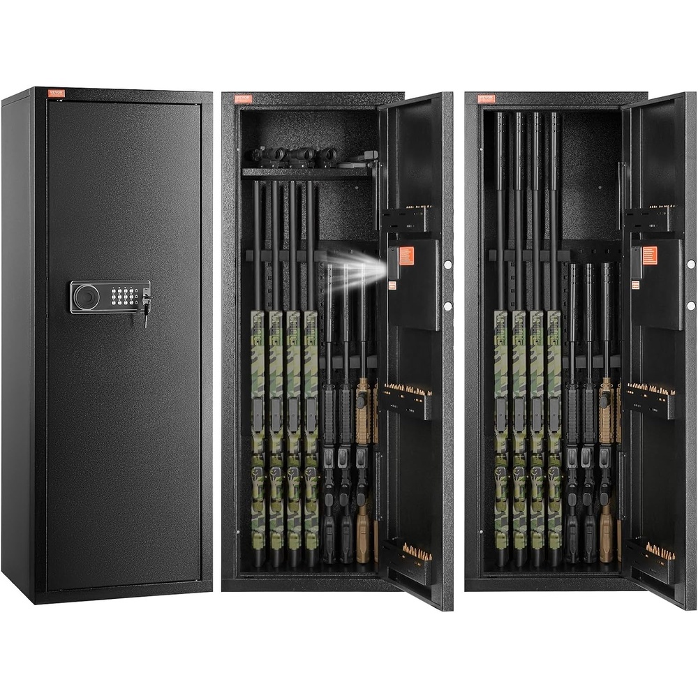 image:imageVEVOR 2 Rifles Gun Safe Rifle Safe with Lock amp Digital Keypad Quick Access Gun Storage Cabinet with Removable Shelf Pistol Rack Rifle Cabinet for Home Rifle and Pistols68 Rifles