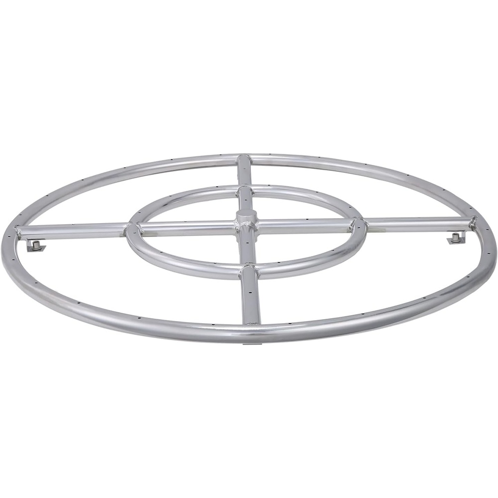 image:imageVEVOR 24 x 8 inch Dropin Fire Pit Pan Rectangular Stainless Steel Fire Pit Burner Kit Propane Gas Fire Pan 120000 BTU with HBurner for Indoor or Outdoor UseModern