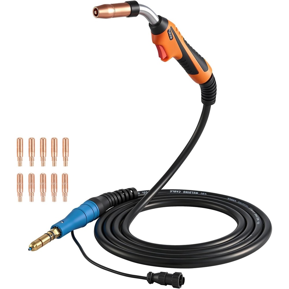 image:imageVEVOR 250A MIG Welding Gun with 15FT Cable Replacement for Miller MDX250  with 11PCS Mig Welding Contact Tips12 x 4 x 2 in  300 x 95 x 43 mm