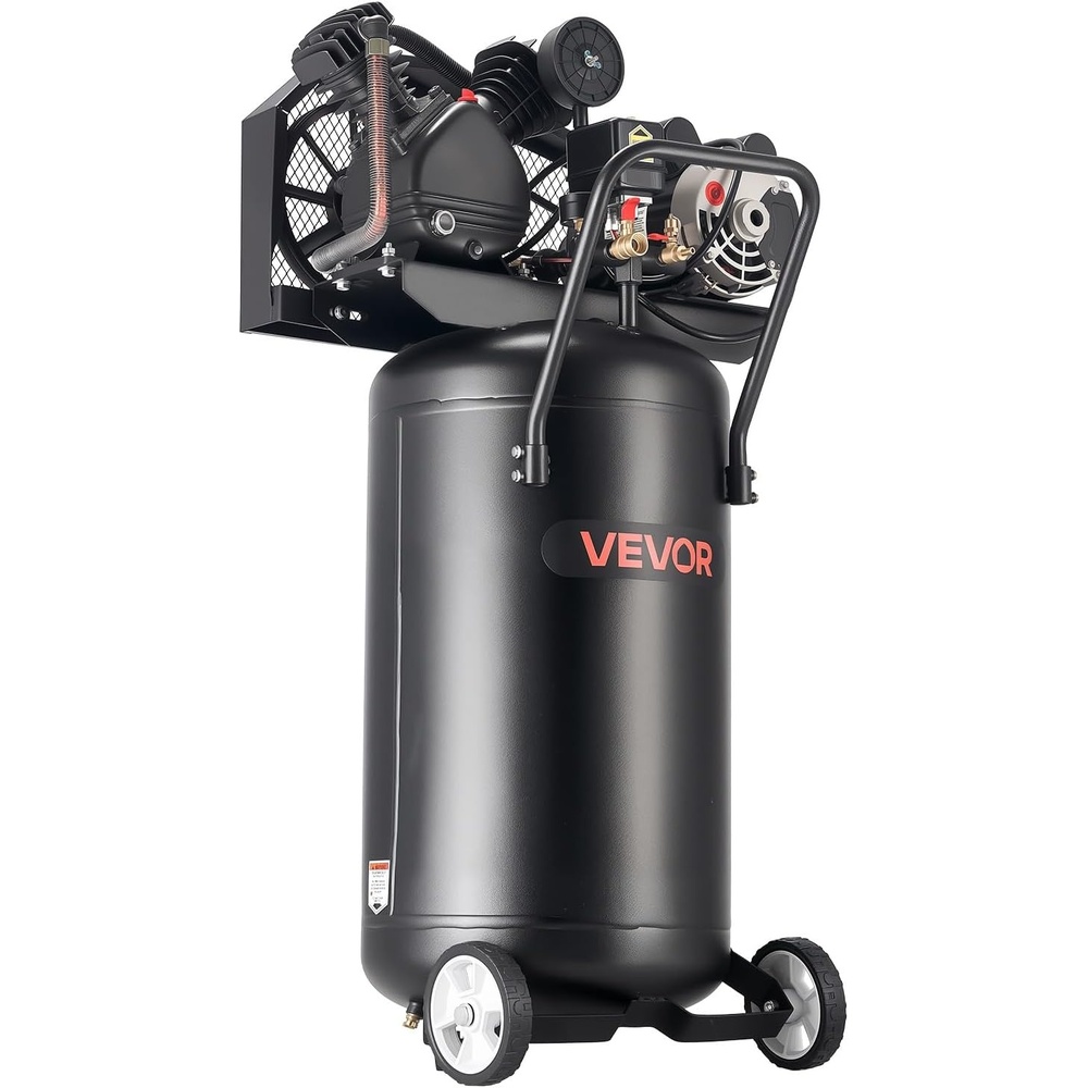 image:imageVEVOR 25Gallon Air Compressor 2HP 55 SCFM at 90PSI Max 200PSI Pressure OilLubricated Air Compressor Tank Portable on Wheels for Auto Repair Tire Inflation Spray Painting Woodwork Nailing 120V