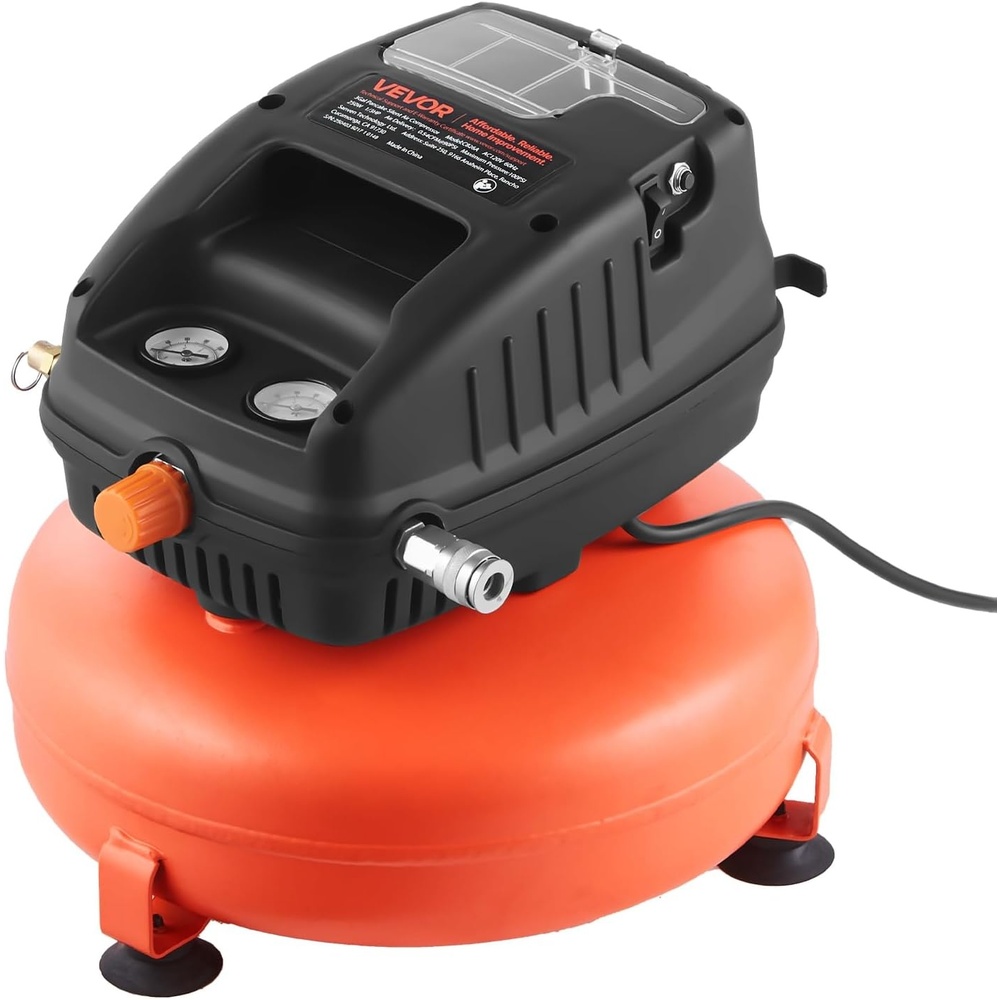 image:imageVEVOR 3 Gallon Air Compressor 13HP 054CFM  90PSI Portable Pancake Air Compressor amp 100PSI Max Working Pressure OilFree Compressor Tank for Tire Inflation Spray Painting Woodwork Nailing 120V