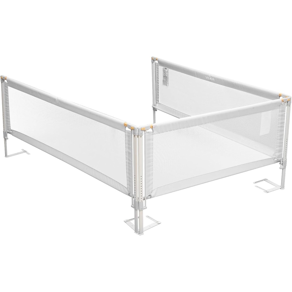 image:imageVEVOR 3 Piece Toddler Bed Rail Kids Beds Guard Rail with Reinforced Iron Pipe and Oxford Cloth Adjustable Height Bed Side Railing Portable Guard Bumper Barrier for King Size 3 Sides Grey