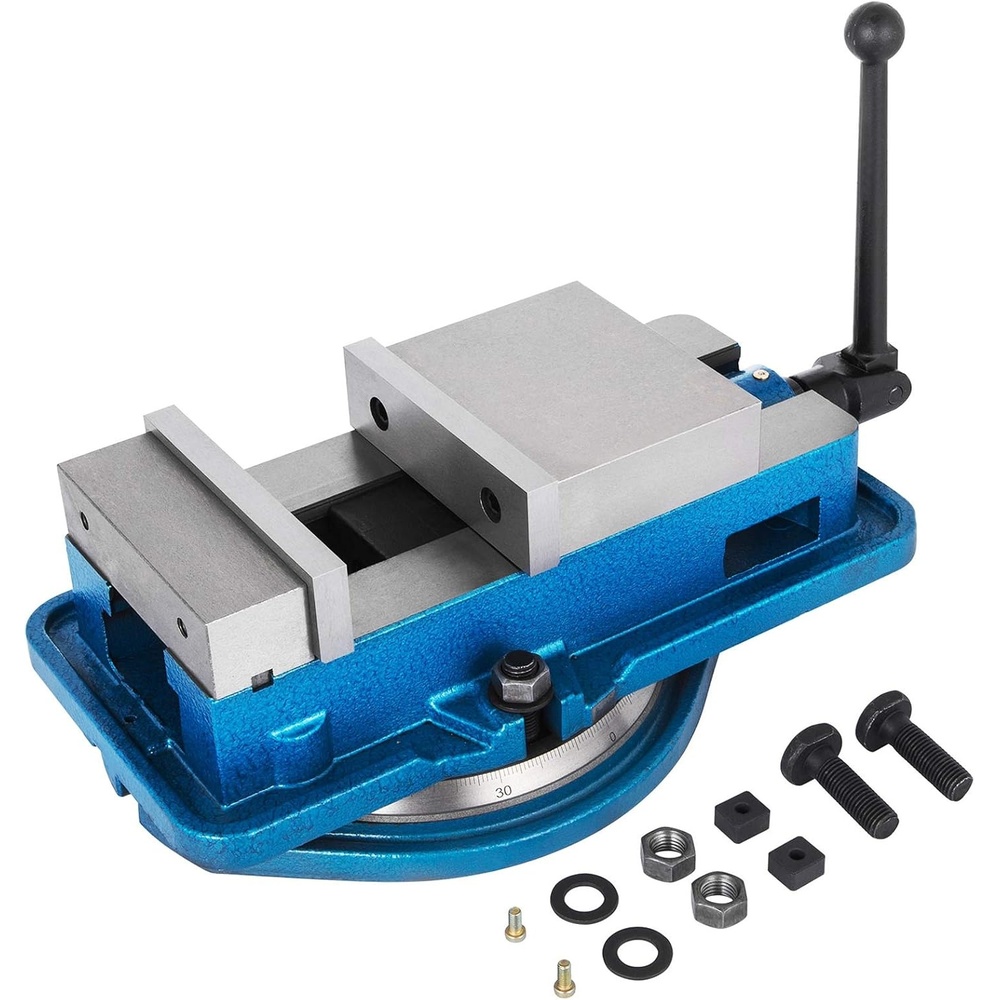image:imageVEVOR 5 Inch ACCU Lock Down Vise Precision Milling Vice 5 Inch Jaw Width Drill Press Vise Milling Drilling Machine Bench Clamp Clamping Vice with 360 Degree Swiveling Base CNC Vise3 Inch