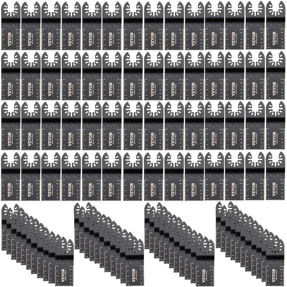 image:imageVEVOR 50 PCS Oscillating Saw Blades Universal Quick Release Oscillating Saw Blades Multitool Tool Blades for Wood Plastic Metal Nails Compatible with Milwaukee Dewalt Dremel Fein Worx Bosch Makita100 PCS