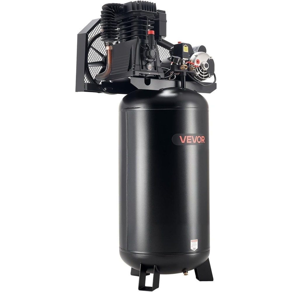 image:imageVEVOR 60 Gallons HeavyDuty Air Compressor 37HP 8 SCFM at 90PSI Air Compressors Max 155PSI Pressure OilLubricated Compressor Tank for Industrial Manufacturing Large Workshops 230V 60Hz NoPlug60Gallon 5HP 175PSI