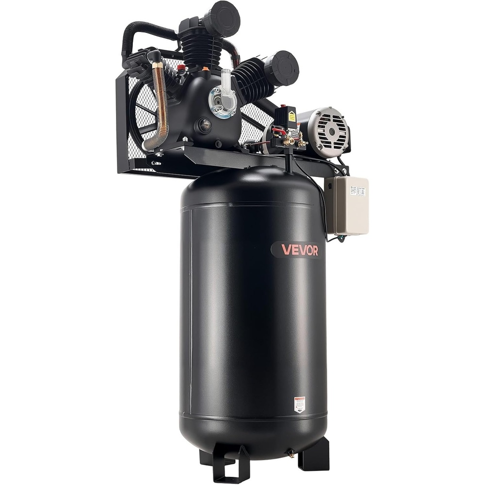 image:imageVEVOR 60 Gallons HeavyDuty Air Compressor 37HP 8 SCFM at 90PSI Air Compressors Max 155PSI Pressure OilLubricated Compressor Tank for Industrial Manufacturing Large Workshops 230V 60Hz NoPlug80Gallon 10HP 175PSI