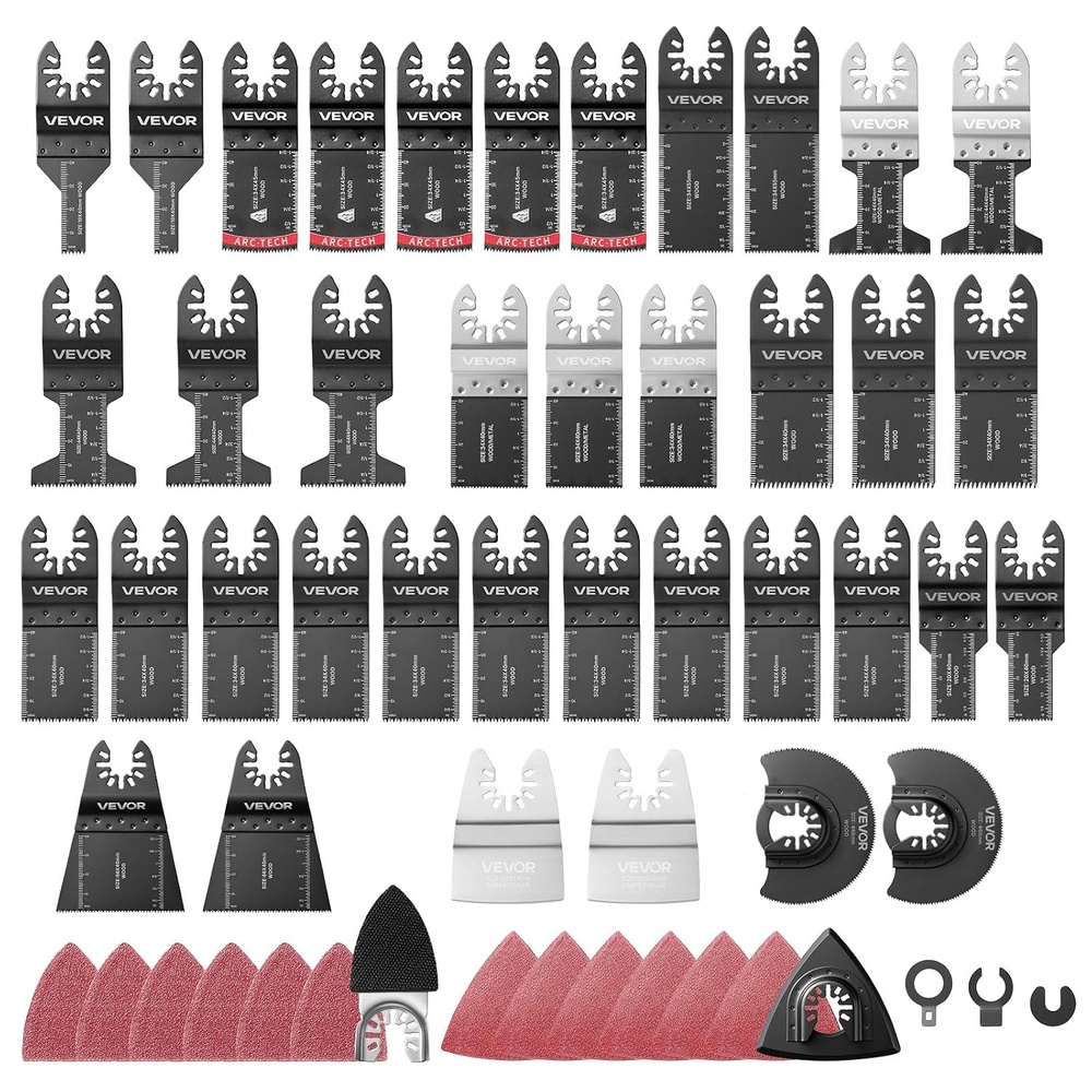 image:imageVEVOR 60PCS Oscillating Saw Blades Universal Quick Release Multi Tool Blades Kits 5 Types Oscillating Multitool Blades for Wood Plastic Metal Compatible with Dewalt Ryobi Milwaukee Bosch Craftsman160