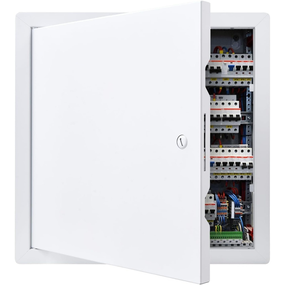 image:imageVEVOR Access Panel for Drywall 133 x 133 in Galvanized Steel Access Door Easy Install Hinged Service Panel with Screwdriver Latch for Ceiling Plumbing Electrical 124 x 124 in Cutout Size White12x12inch