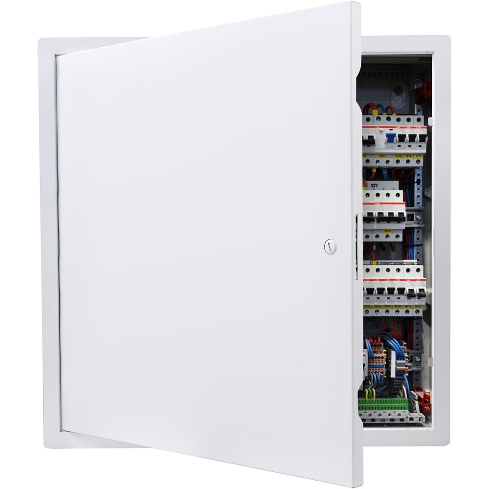 image:imageVEVOR Access Panel for Drywall 133 x 133 in Galvanized Steel Access Door Easy Install Hinged Service Panel with Screwdriver Latch for Ceiling Plumbing Electrical 124 x 124 in Cutout Size White18x18inch