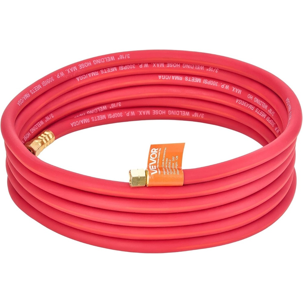 image:imageVEVOR Air Acetylene Torch Hose 316Inch x 12FT Acetylene Welding Hose with 3824 LH AType Fittings AH12 R Grade Welding Torchs Hose Compatible with ARBARMC Regulators