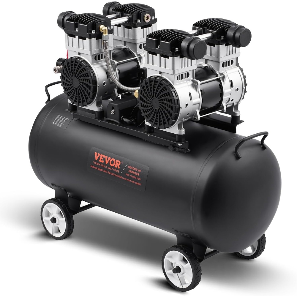 image:imageVEVOR Air Compressor 20 Gallon Steel Tank 4HP 106 CFM90 PSI Oil Free Air Compressor amp Max 125PSI Pressure 78dB Ultra Quiet Compressor for Auto Repair Tire Inflation Spray Painting 220V 60Hz20 Gallon