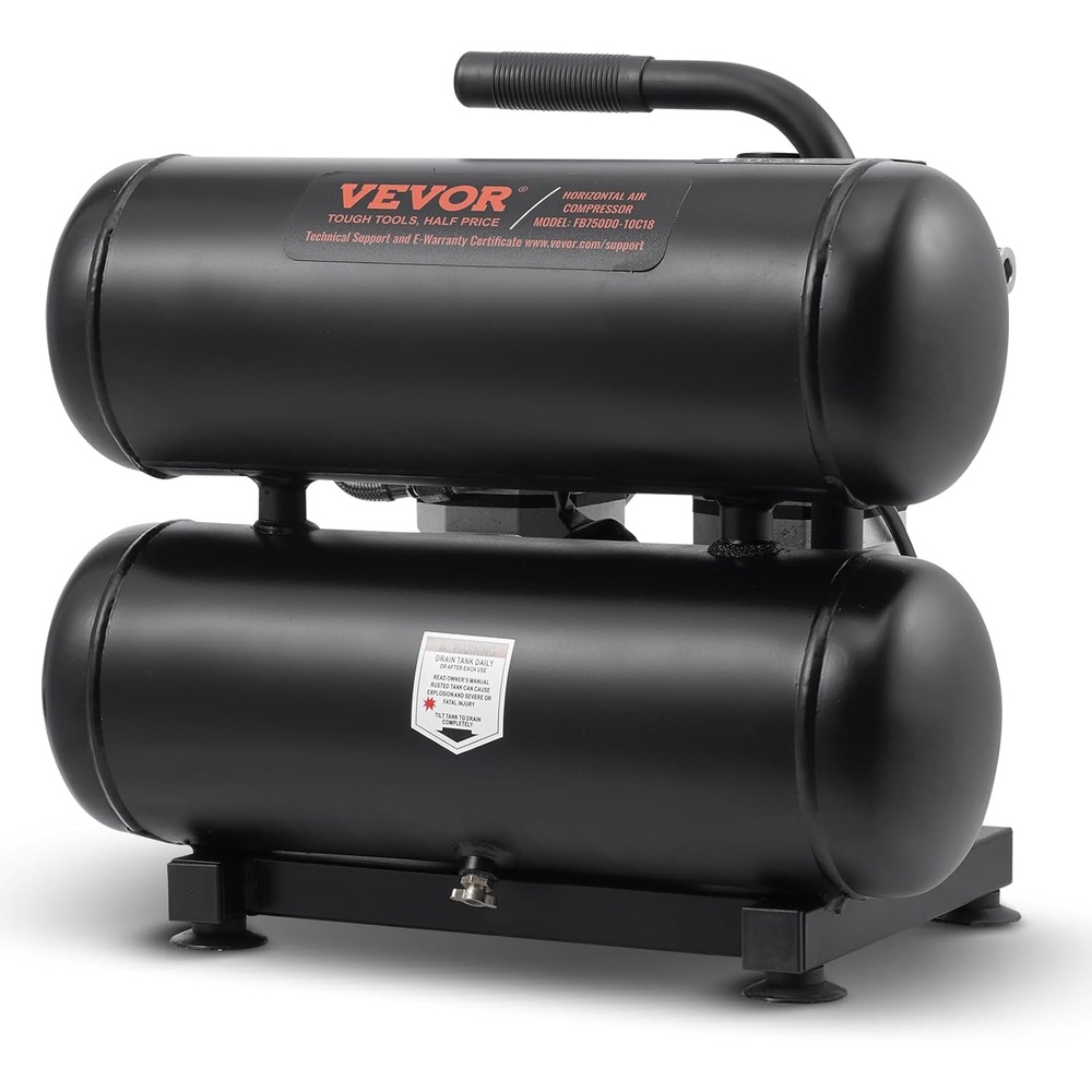 image:imageVEVOR Air Compressor 8 Gallon Steel Tank 1HP 22 CFM90 PSI Oil Free Air Compressor amp Max 120PSI Pressure 80dB Ultra Quiet Portable Compressor for Auto Repair Tire Inflation Spray Painting46 Gallon