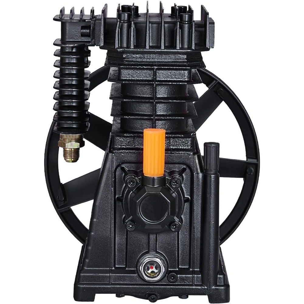image:imageVEVOR Air Compressor Pump Head 10HP 175CFM  90PSI 3Cylinder Oil Lubricated Air Compressor Piston Pump Head Dual Stage VType Cast Iron Replacement with Max 185PSI Pressure3HP Piston 116PSI