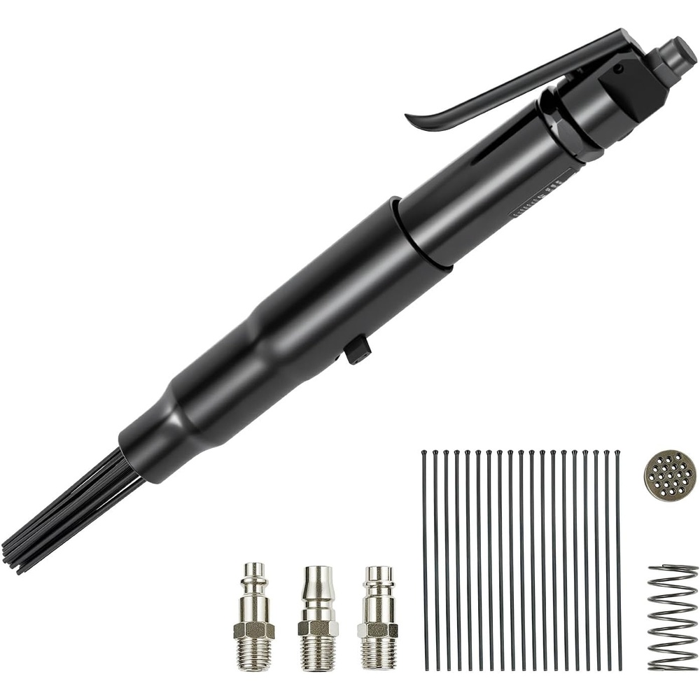 image:imageVEVOR Air Needle Scaler 3400BPM Pneumatic Scaler for Rust Paint Removal with 3Speed Adjustment 19 Hardened Needles amp 3 Air Nozzle Connectors Lightweight Compact amp Ergonomic Grip