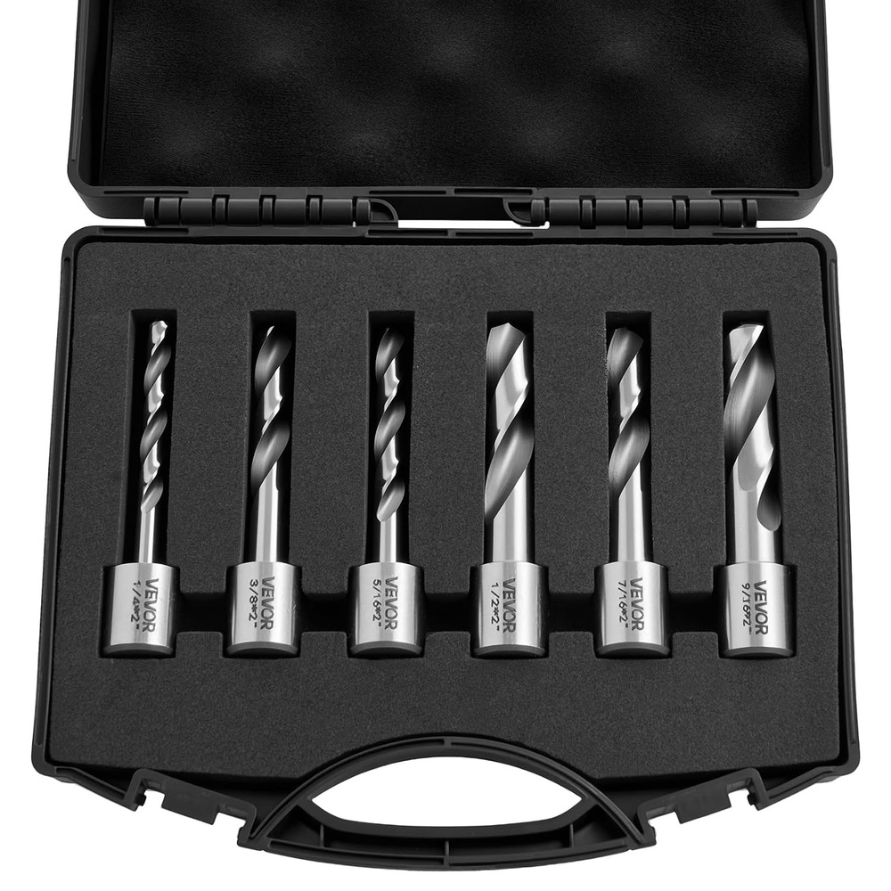 image:imageVEVOR Annular Cutter Set 13 pcs Weldon Shank Mag Drill Bits 1 Cutting Depth 716 to 1116 Cutting Diameter M2AL HSS 2 Pilot Pins Hex Wrench and Portable Case for Using with Magnetic Drills14  916  2