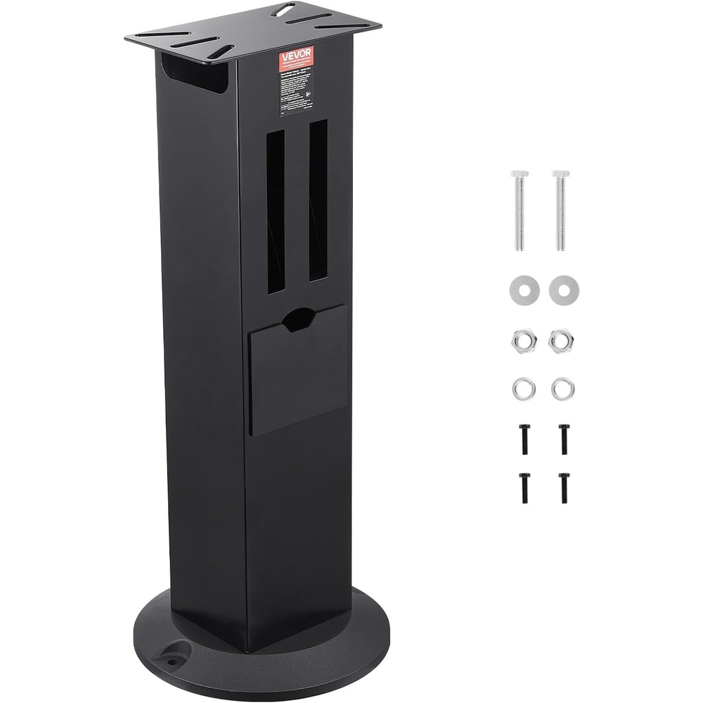 image:imageVEVOR Bench Grinder Stand HeavyDuty Bench Grinder and Vise Floor Pedestal with 11 x 67 Mounting Plate Grinding Wheel Storage Compartments amp Cast Iron Base Compatible with Most Bench GrindersRectangular